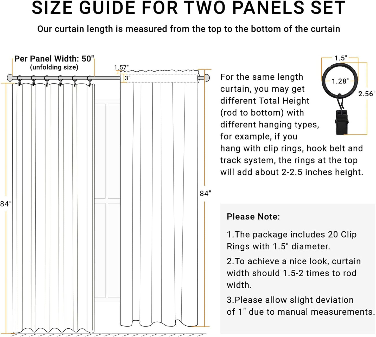 Skiennix 100% Blackout Curtains - Thermal Insulated Faux Linen | 84-Inch Length, 2 Panels, Beige