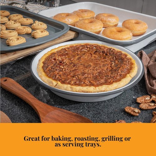Granite Ware 8-Piece Healthy Bakeware Set - Enameled Steel Baking Sheets & Pans | Oven & Camping Friendly