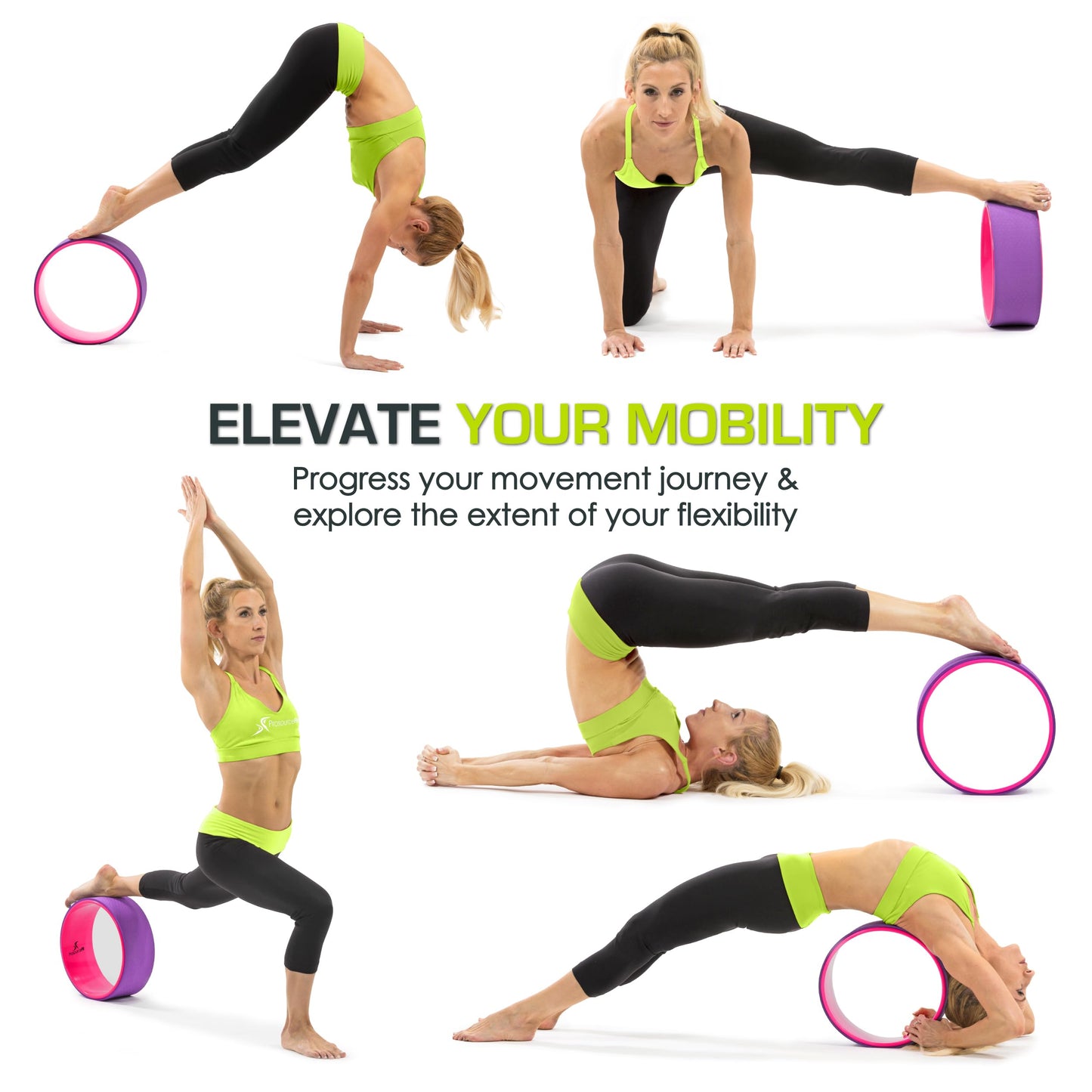 ProsourceFit Yoga Wheel Prop 12” for Improving Yoga Poses, Backbends, Flexibility, Balance, Stretching, Relaxation