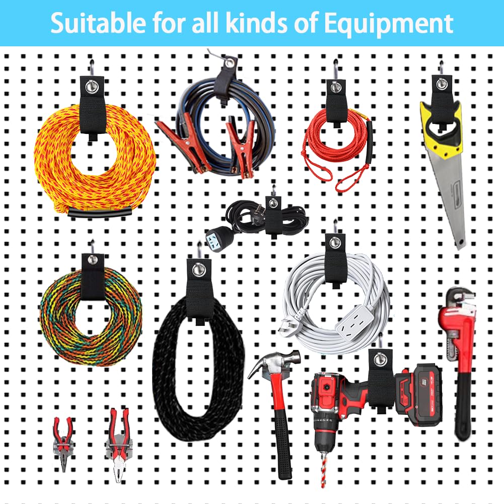 Heavy-Duty Storage Straps - 9 Pack Hook and Loop Hanging Extension Tool Cord Straps Organizer for Cable Management, Rope, Hoses, RV and Garage Organization - includ 10-inch/13-inch /17-inch