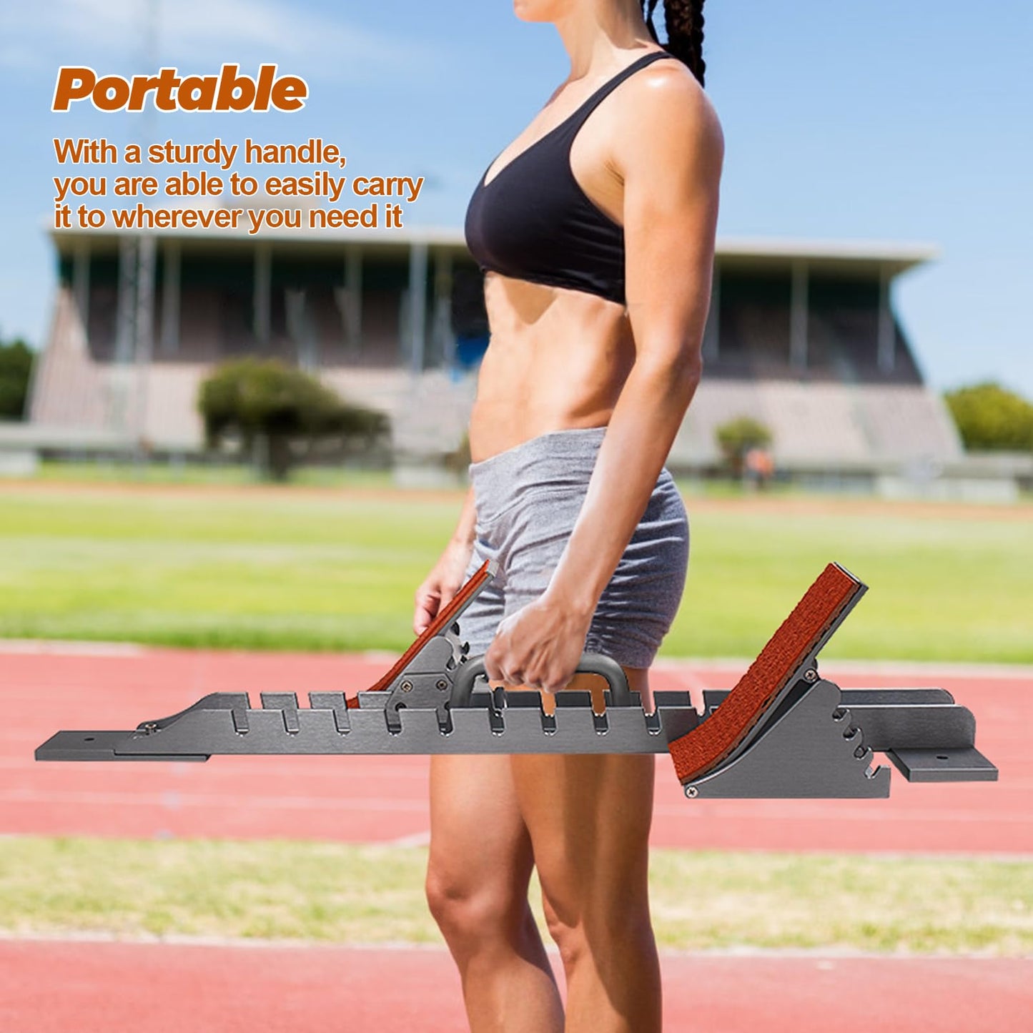 Vaolvpant 35in Starting Blocks with Premium Aircraft-Grade Aluminum 4 Angle Adjustable and Detachable Pedals Ideal for Running Enthusiasts Professional Track and Field Competitions