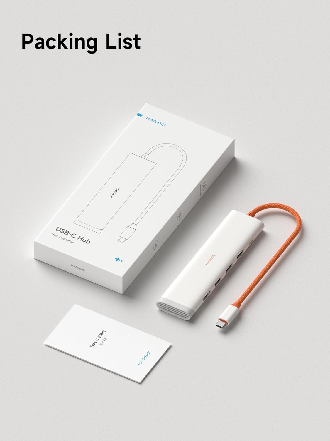 Hagibis 5 1 4K@60Hz USB3.0 3 100W (KZWN01H) USB-C Hub, in Multiport USB C Splitter Ultra Slim Heat Dissipation Docking