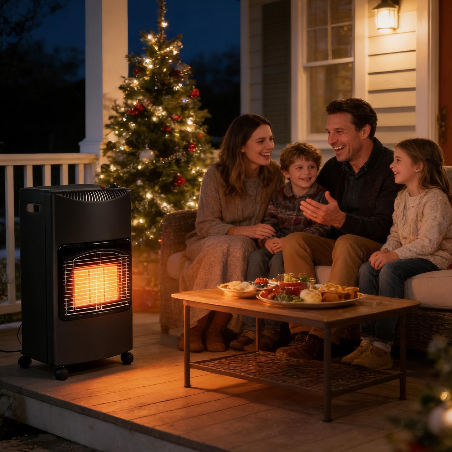 Propane Patio Heater, 18,000 BTU Foldable Outdoor Propane Heater with LP Regulator, Portable Gas Heaters for Camping, Garage, Porch and Backyard