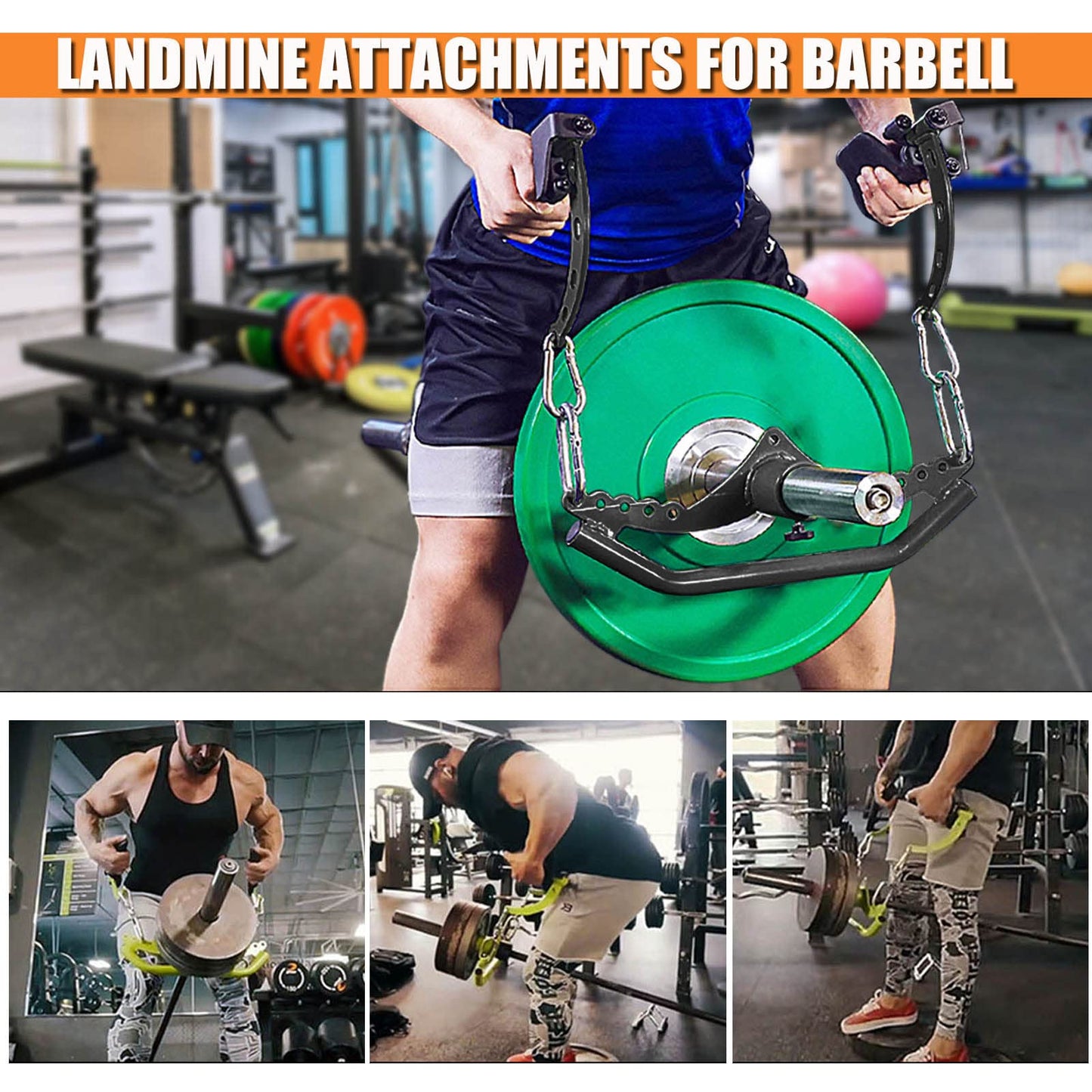 KORIKAHM LAT Pulldown Attachments for Cable Pulley System Machine, T-bar Row Landmine Attachment, Home Gym Fitness Spreader Bar, Multi-Grip Wide LAT Pull Down Bar, Neutral Grip Handle (BSP45678)