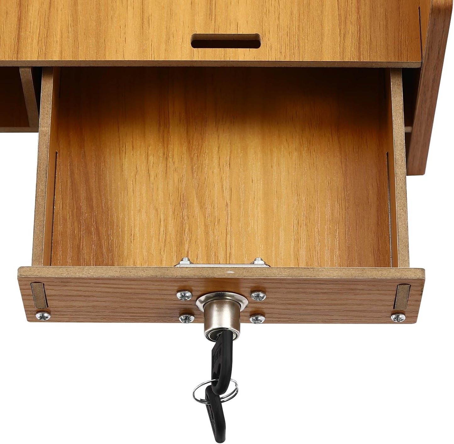 QUSKLISU (02) Computer Monitor Stand, Computer Rack with Drawers, Two top Platforms Desk Organizer Monitor Stand