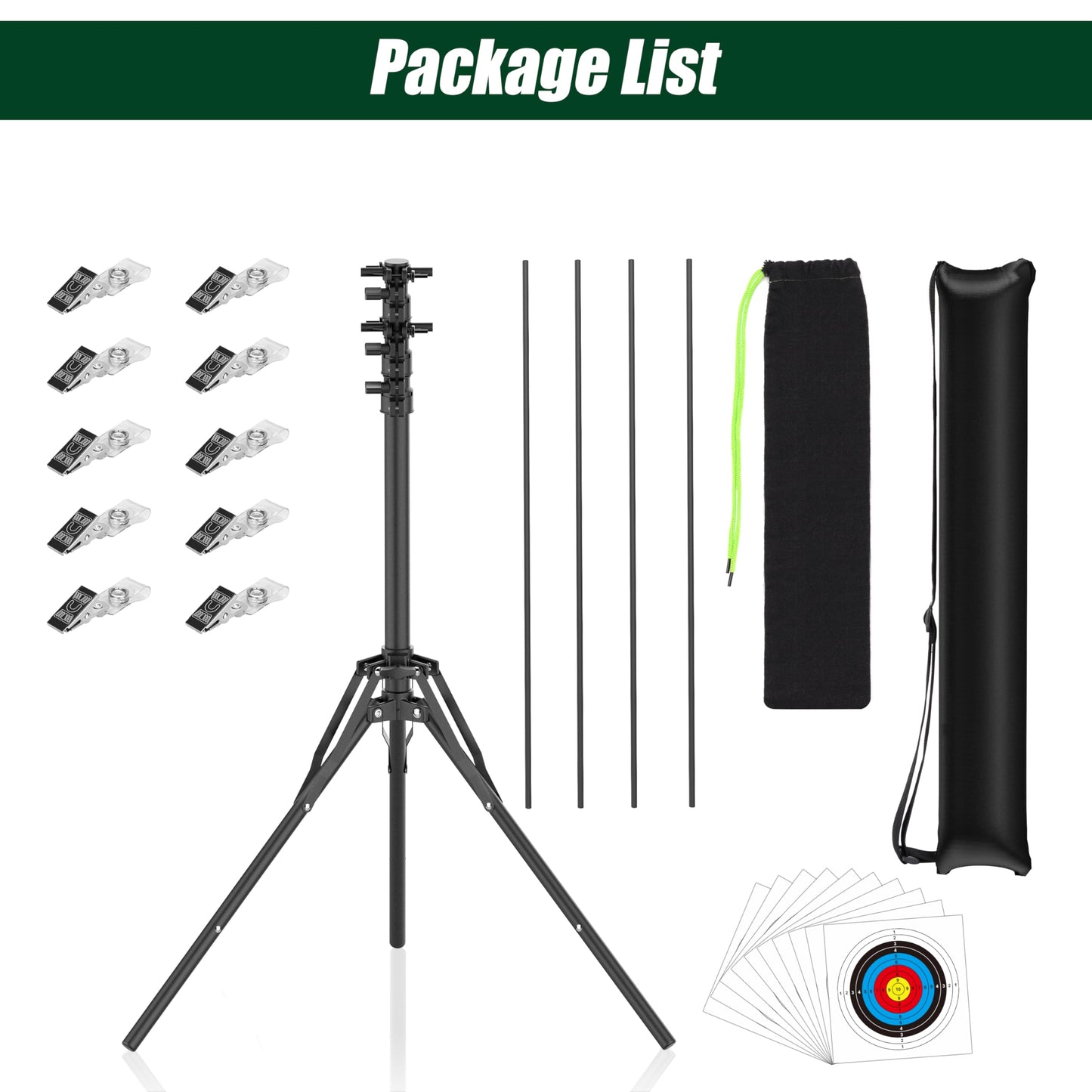 Ideagle Adjustable Target Stand for Shooting Range with 10pcs Paper Targets,Paper Target Stand for BB Gun, Airsoft and Shooting Practice