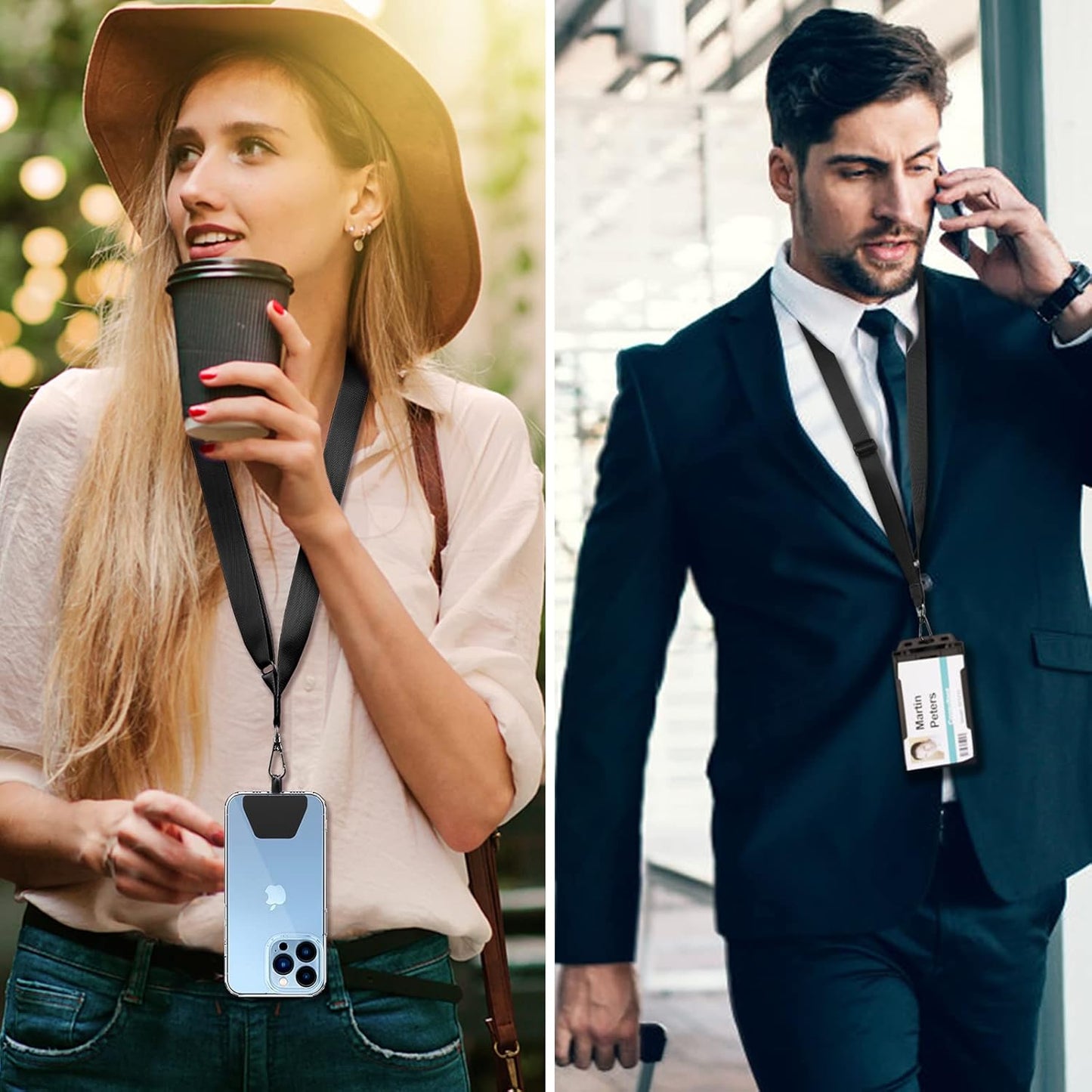 2 Pcs-1 Strap,1 Strap,2 CACOE Phone Lanyard Pcs Adjustable Neck Pcs Wrist Pads,Universal Crossbody Multifuctional Cell