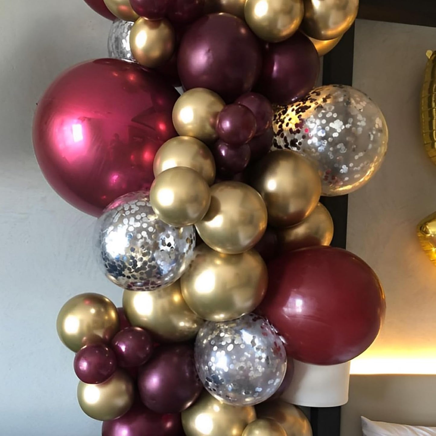 Voircoloria Burgundy Balloons - 110pcs 12-Inch Maroon Latex for Weddings, Birthdays & Celebrations