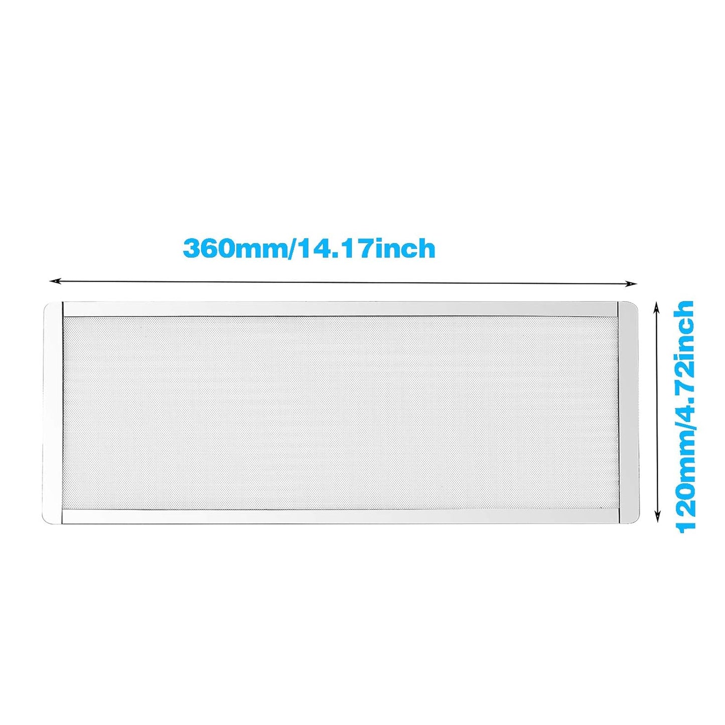 360mm 120mm 2 4.72inch 2-Pack x PC Fan Dust Mesh Filter PVC Computer PC Case Dust Proof Filter Cover Magnetic White