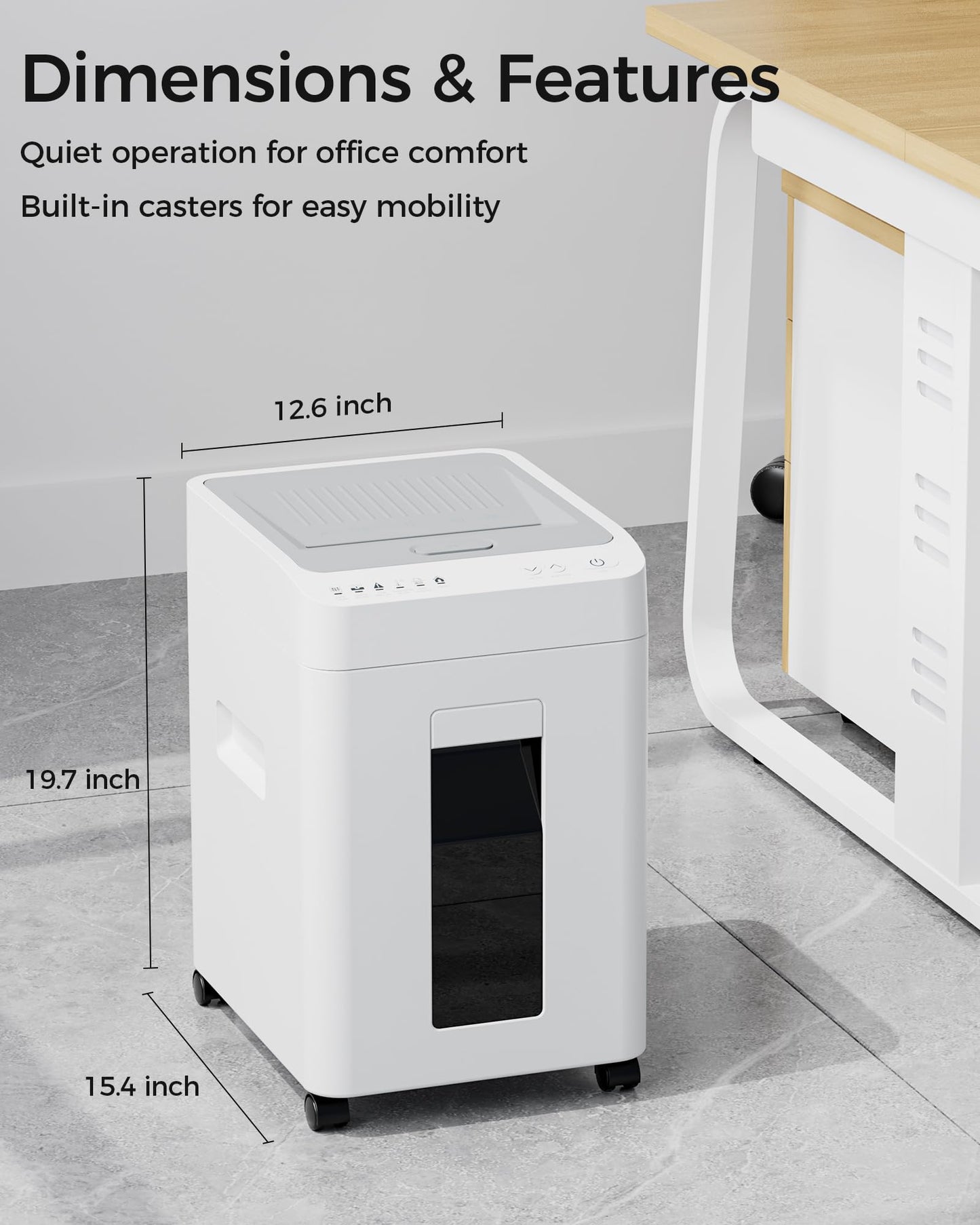 Locksworth 110-Sheet Micro Cut Shredder for Home Office, 6.9 Gallons Bin P-4 High Security Paper Shredder for Credit Card, Staple, Clip, Heavy Duty Commercial Shredders with Casters