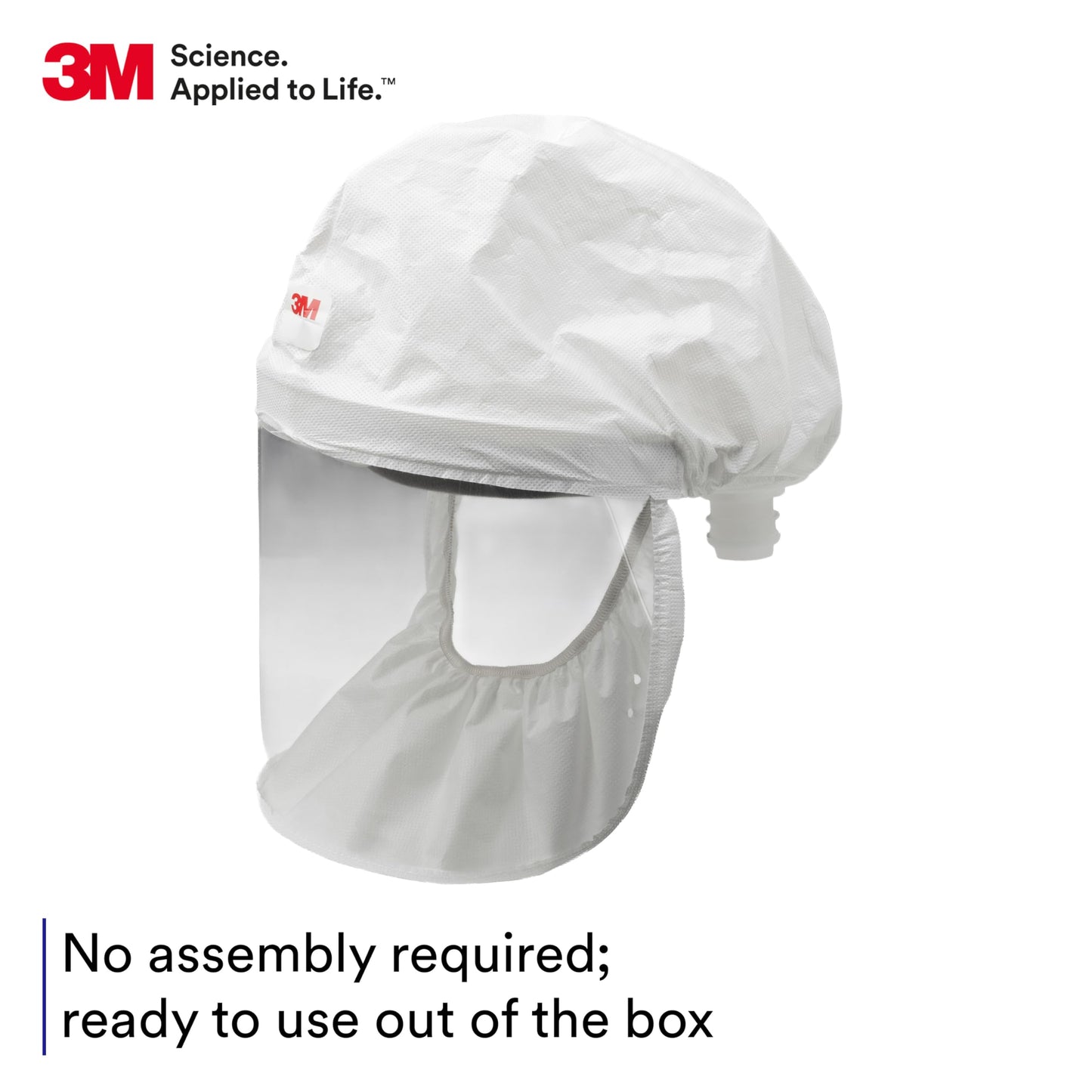 3M Versaflo Economy Headcover, S-103L-20, Pack of 20, Medium/Large, White, No Assembly Required, Ready to Use