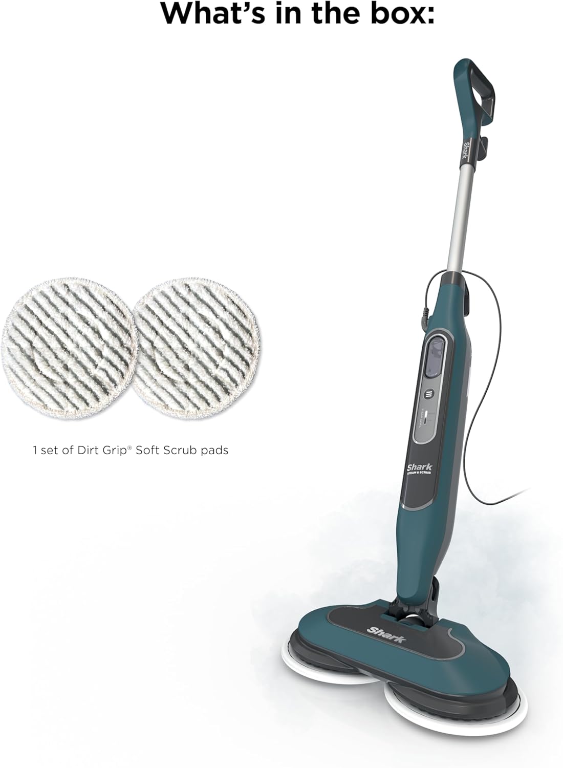 Shark Steam & Scrub Hard Floor Steam Mop - All-in-One Cleaning with 2 Steam Modes & XL Water Tank | Teal S8002BRN