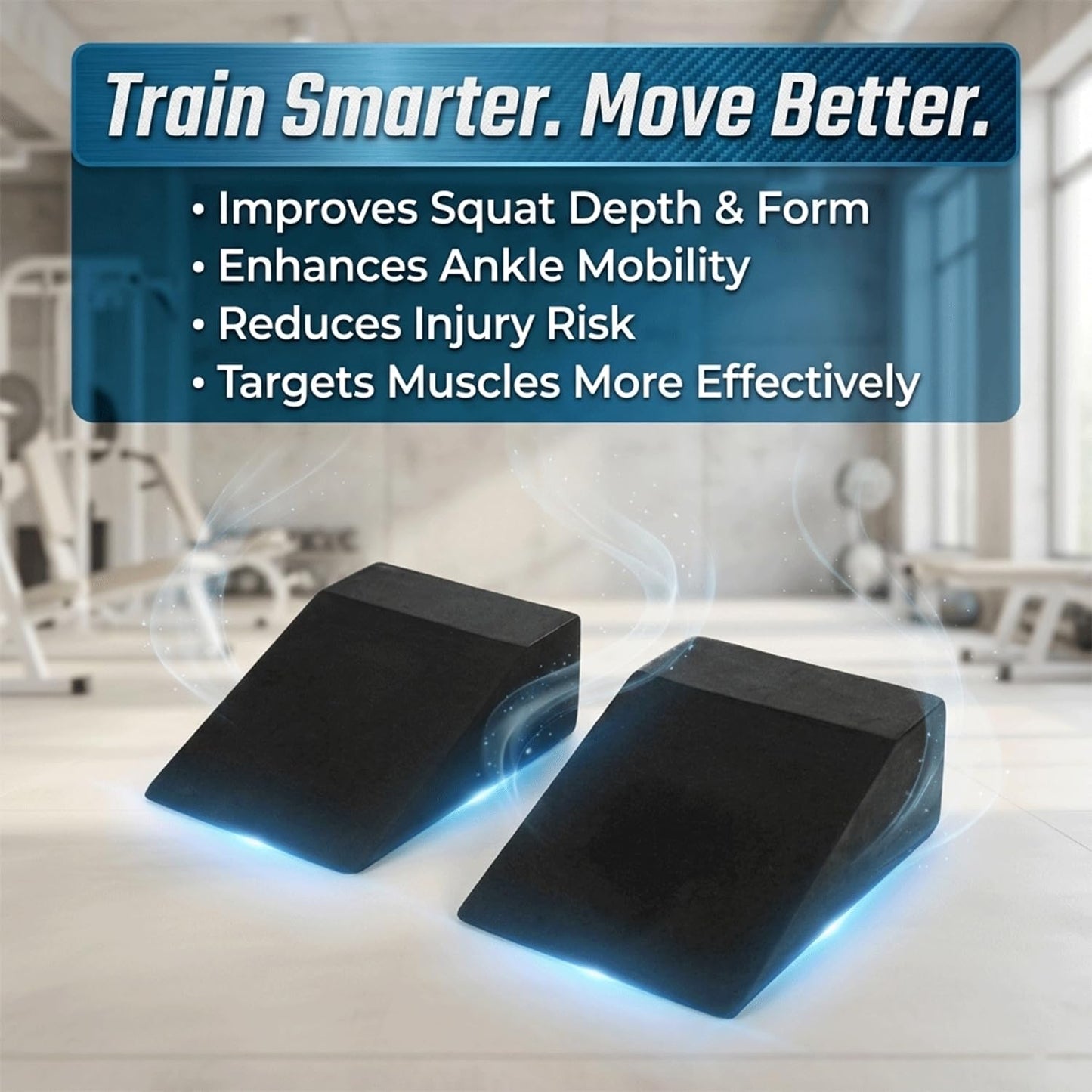 Squat Wedge Block for Heel Elevated Squat Weightlifting Calf Stretcher Slant Board for Mobility Balance and Strength Performance Pack of 2