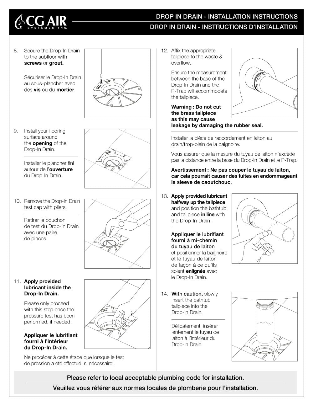 Drop-In Drain Installation Kit for Freestanding Tubs | Black ABS & Brass Pipes | Fits 1-1/2” Male, Female or Threaded Drain | Quick, Leak-Proof Connection | Easy DIY Install