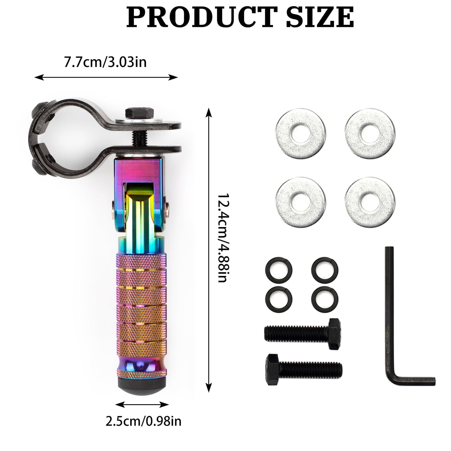 XINGWU M8 Motorcycle Foot Pegs 90 Degree Foldable Footpegs CNC Anti-Skid Footrest for Yamaha Honda Suzuki Aprilia Electric Car Motorbike Mini Bike Dirt Pit Bike Passenger Pedal Colorful