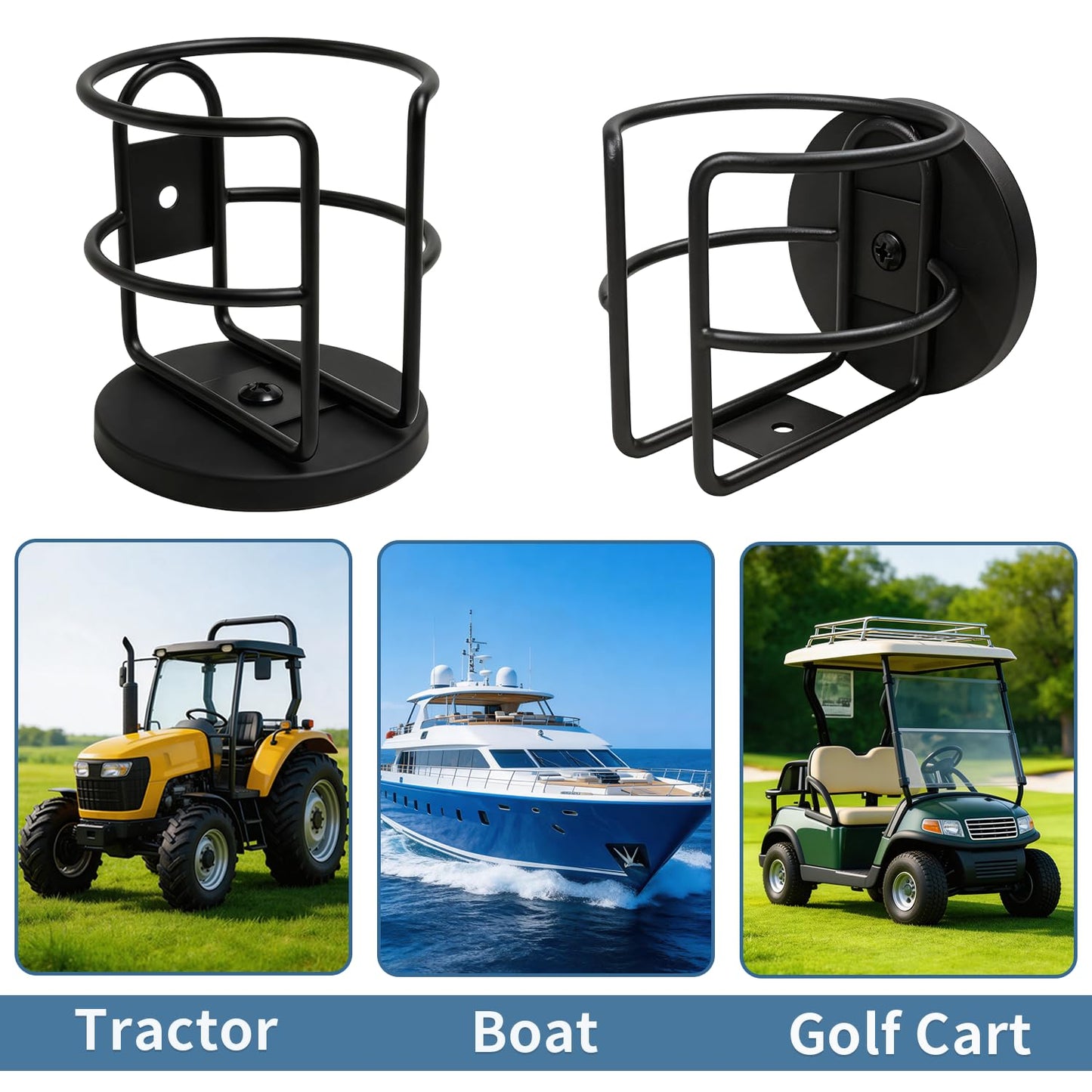 Magnetic Cup Holder, Heavy Duty Metal Drink Holder with 3.26 Inch Strong Magnetic Base for Refrigerator/Treadmill/Truck/Tractor/Forklift/Boat/Golf Cart, Featuring Bottom and Side Magnetic Attachment