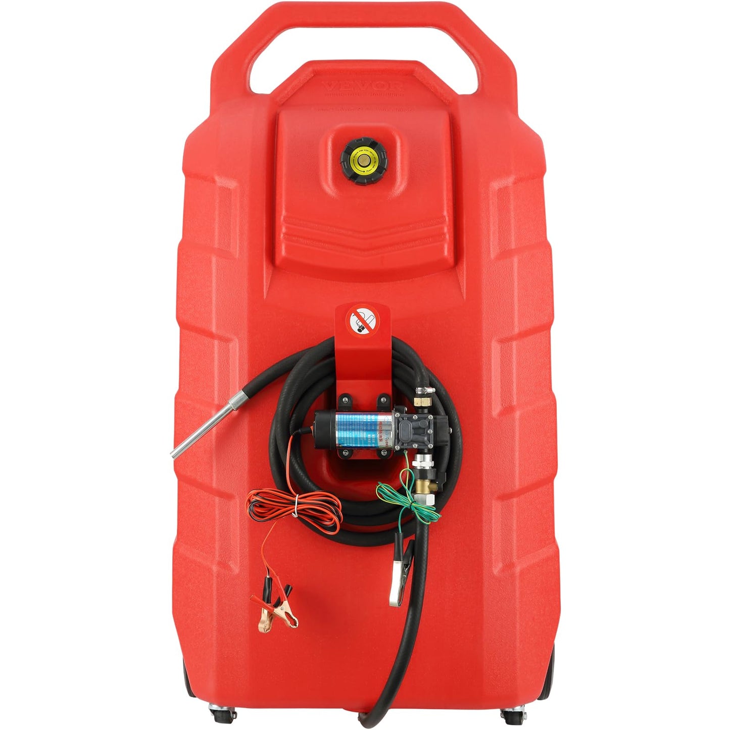 VEVOR Fuel Caddy, 32 Gallon, Fuel Transfer Caddy Tank On-Wheels, with 12V DC Transfer Pump, Gasoline Diesel Fuel Caddy with 8.2 ft Hose, Flow Rate 7L/min, for Trucks, Boats, Lawn Mowers