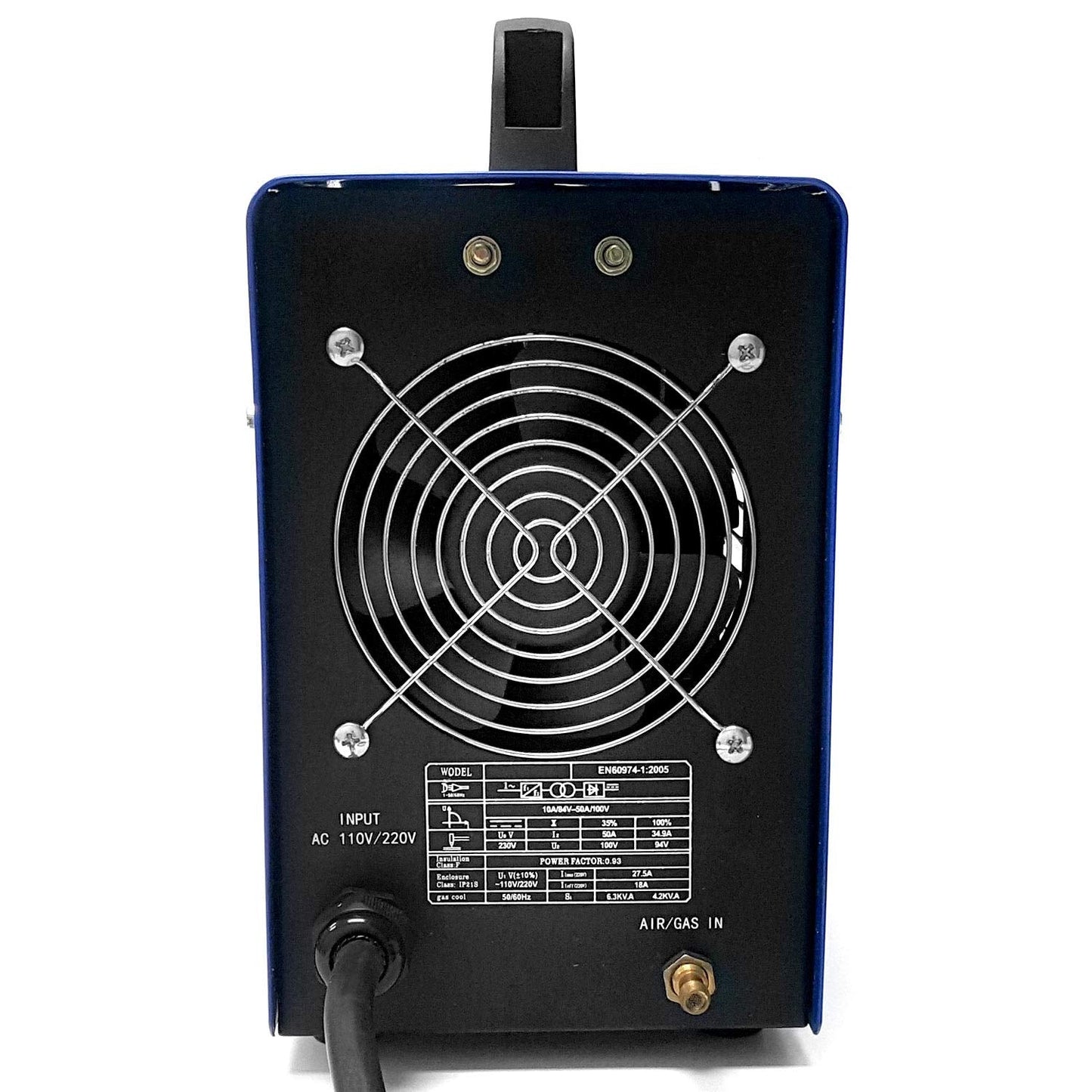 Biltek 50Amp Non-Pilot Arc Plasma Cutter, Dual Voltage 110V/220V with Pre-Attached 110V US Plug, 1/2 Inch Cut, Blue