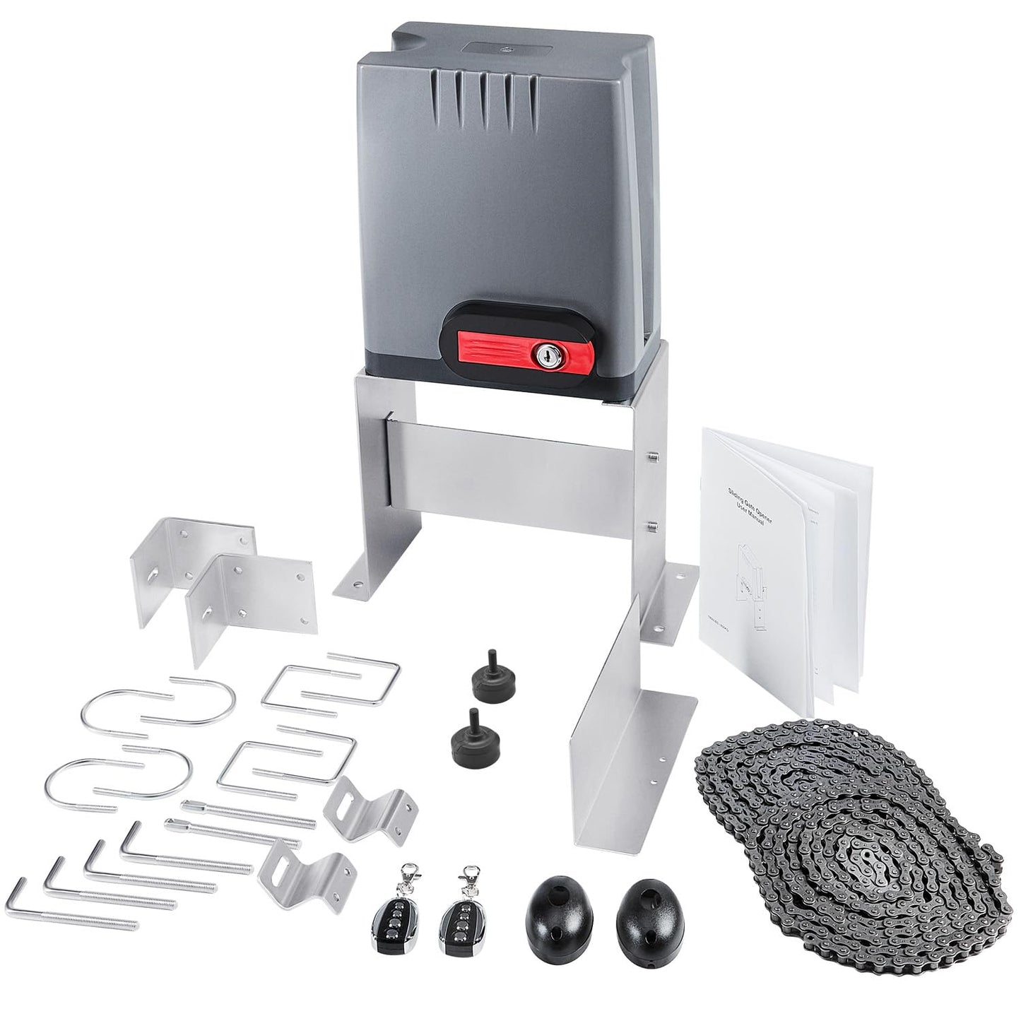 CO-Z 1800 lb Automatic Sliding Gate Opener with 2 Remote Controls, Electric Rolling Driveway Slide Gate Motor, Complete Gate Operator Hardware Security System Kit for Sliding Gate Up to 40 Feet