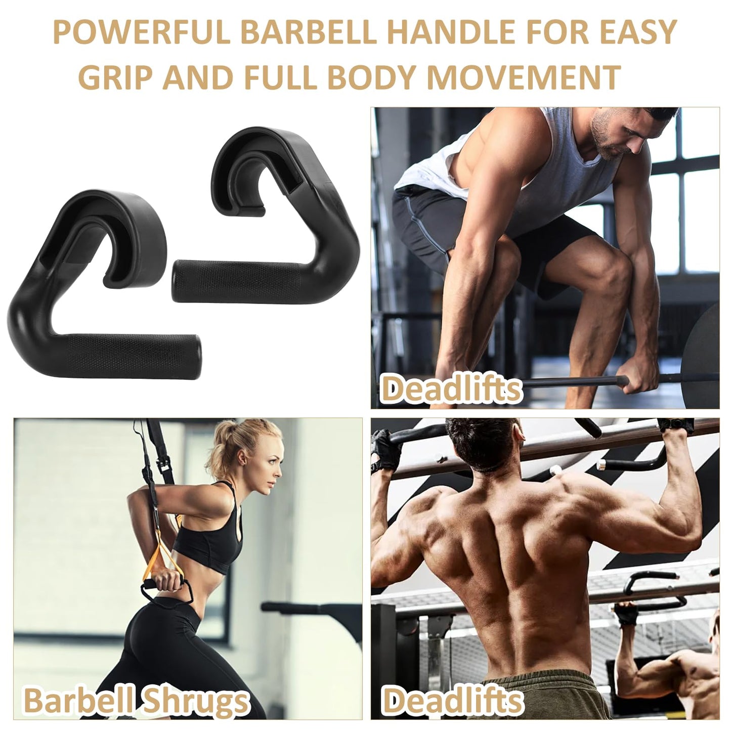 SHUESS 4 Pcs Neutral Grip Pull up Handles, 2 Pcs 45° Cross Grips Pull up Bar, 2 Pcs Angles 90 Grips, Black Non-Slip Ergonomic Exercise Machine Attachments for Grip Strength