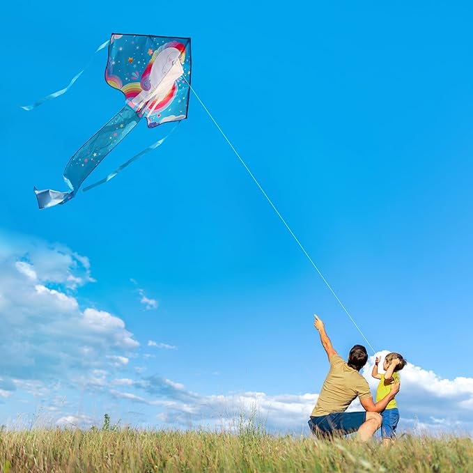 Xida Kites for Kids Ages 4-8, Large Kite for Adults, Easy to Fly Beach Kites with Handle and String,Perfect for Beginners,Beach,and Outdoor Flying Fun