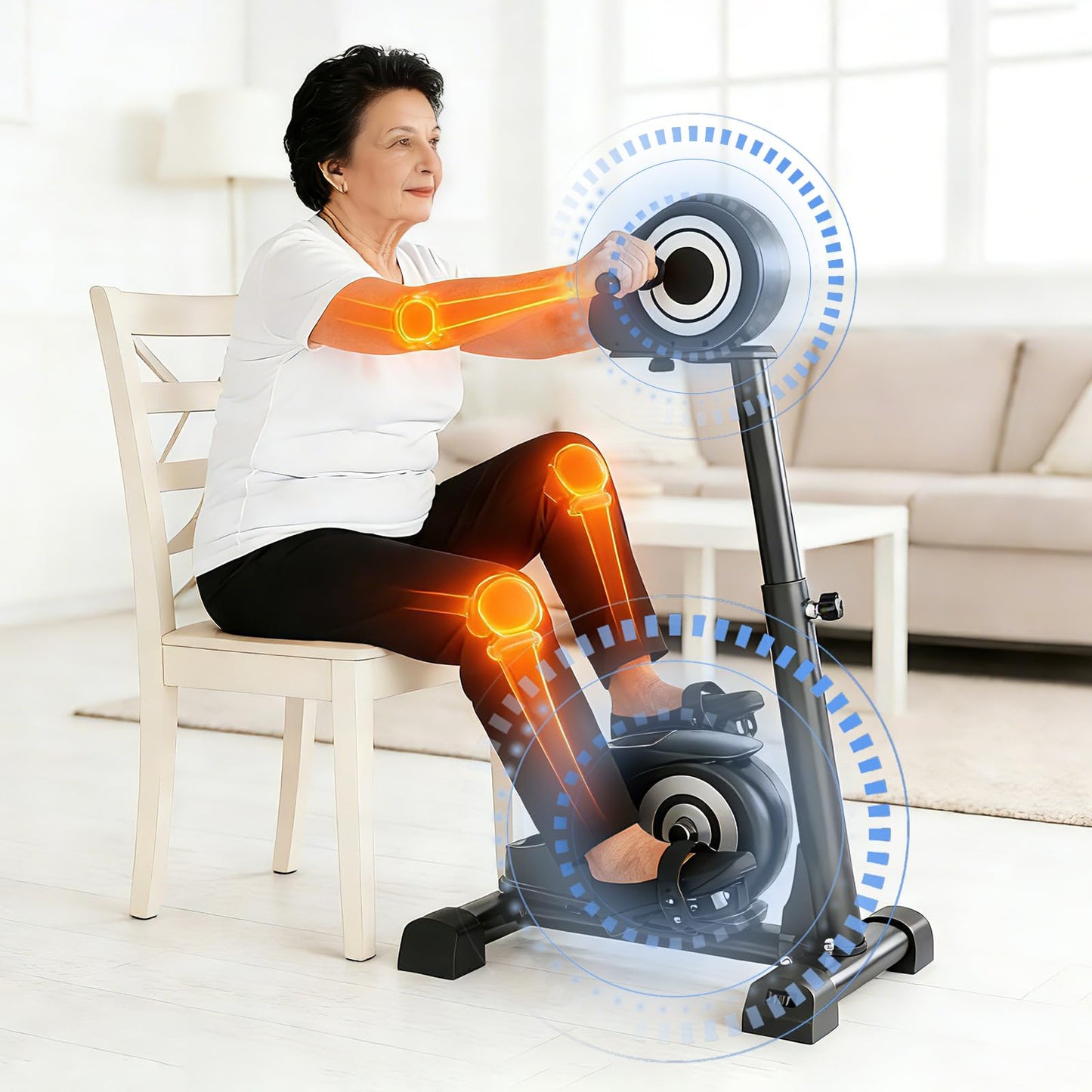 RECOVION Electric Rehabilitation Exercise Bike, arm and Leg Motorized Pedal Exerciser and Rehabilitation Trainer, Suitable for Knee, Foot, and arm Rehabilitation.