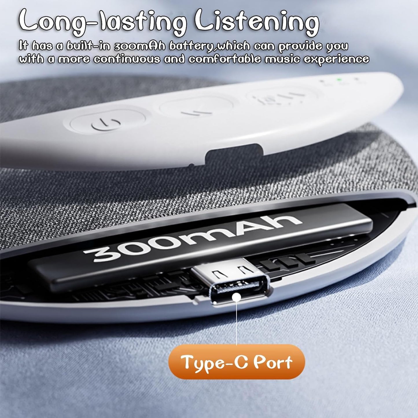 Generic Bluetooth Pillow Speaker for Sleeping, Ultra-Thin Bluetooth Pillow Speaker, Mini Portable Under Pillow Speaker