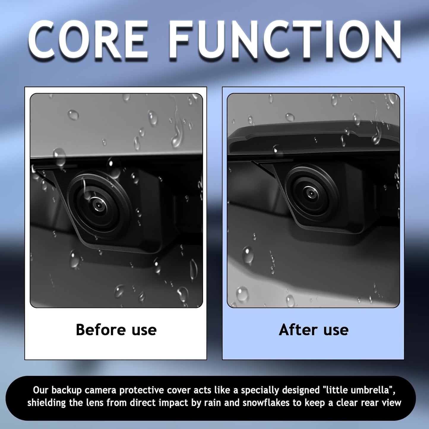 Aokdom Car Rear View Camera Protection Cover,Wider Back Up Camera Rain Guard for Clarity of Image,Non-Destructive