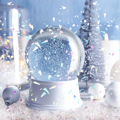 Kasyat Fake Snow Powder - Christmas Decoration Craft Filler | 400g White & AB Color