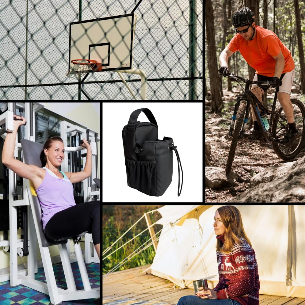 YOXCAN Magnetic Gym Bag Strong Magnetic Water Bottle Carrier Holder Durable Waterproof Fitness Organizer Workout Bag Gym Magnetic Accessories Bag Sleeve for Men Women (Black)