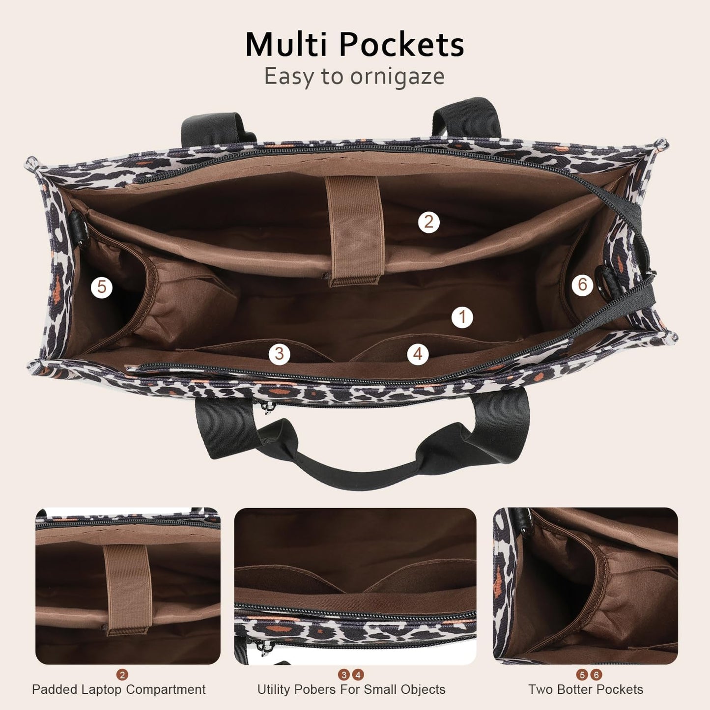 15.6 inch Laptop Tote Bag for Women Work Canvas Shoulder Bags Computer Messenger Purse Teacher Handbag Office Briefcase