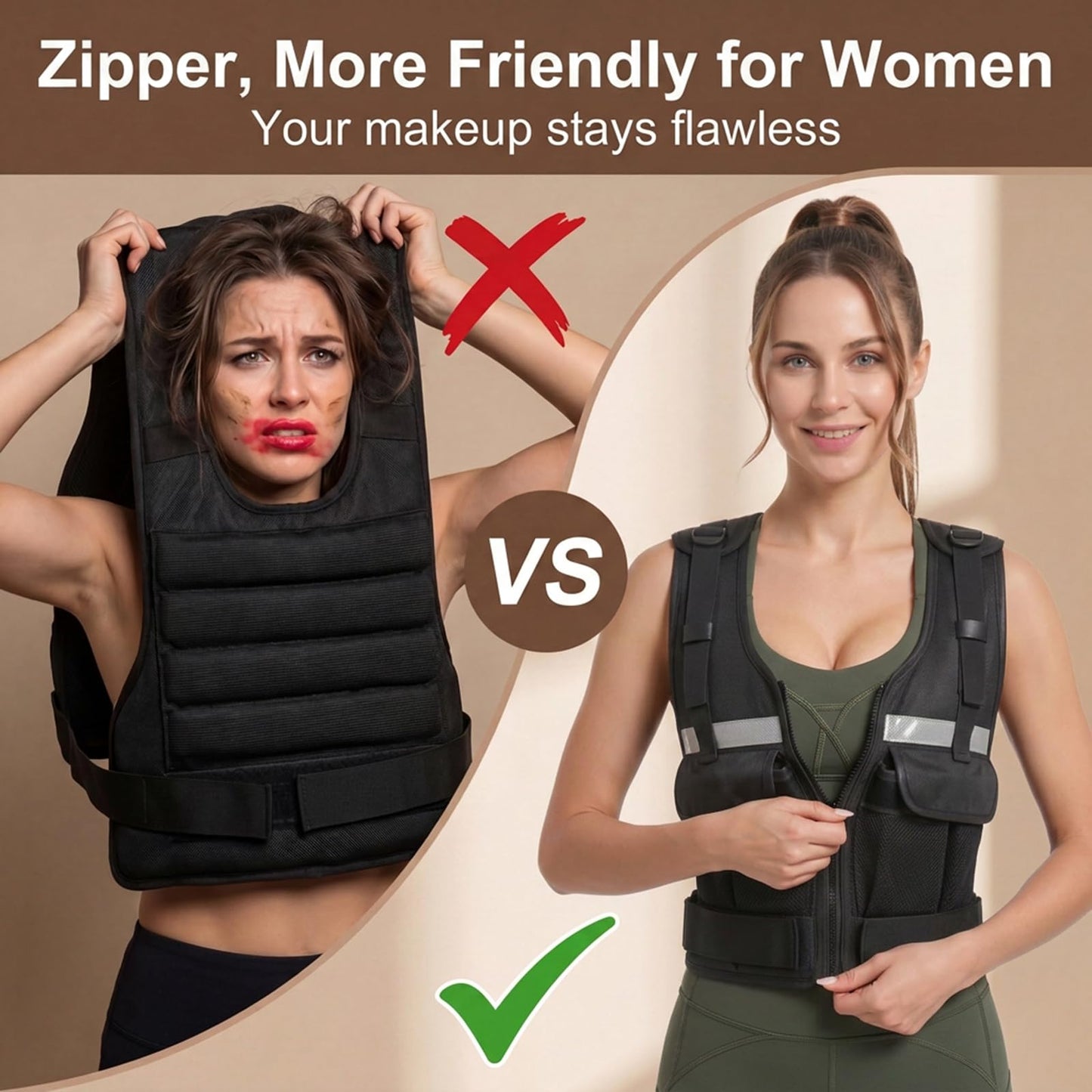 DeerFable 2026 Upgrade Adjustable Weighted Vest 2-16 lbs, Zip Design Weight Vest for Women & Men, Durable Strength Training Vest with Reflective Strips & Pockets, Ideal for Walking Running/Rucking/HIIT/Home/Gym