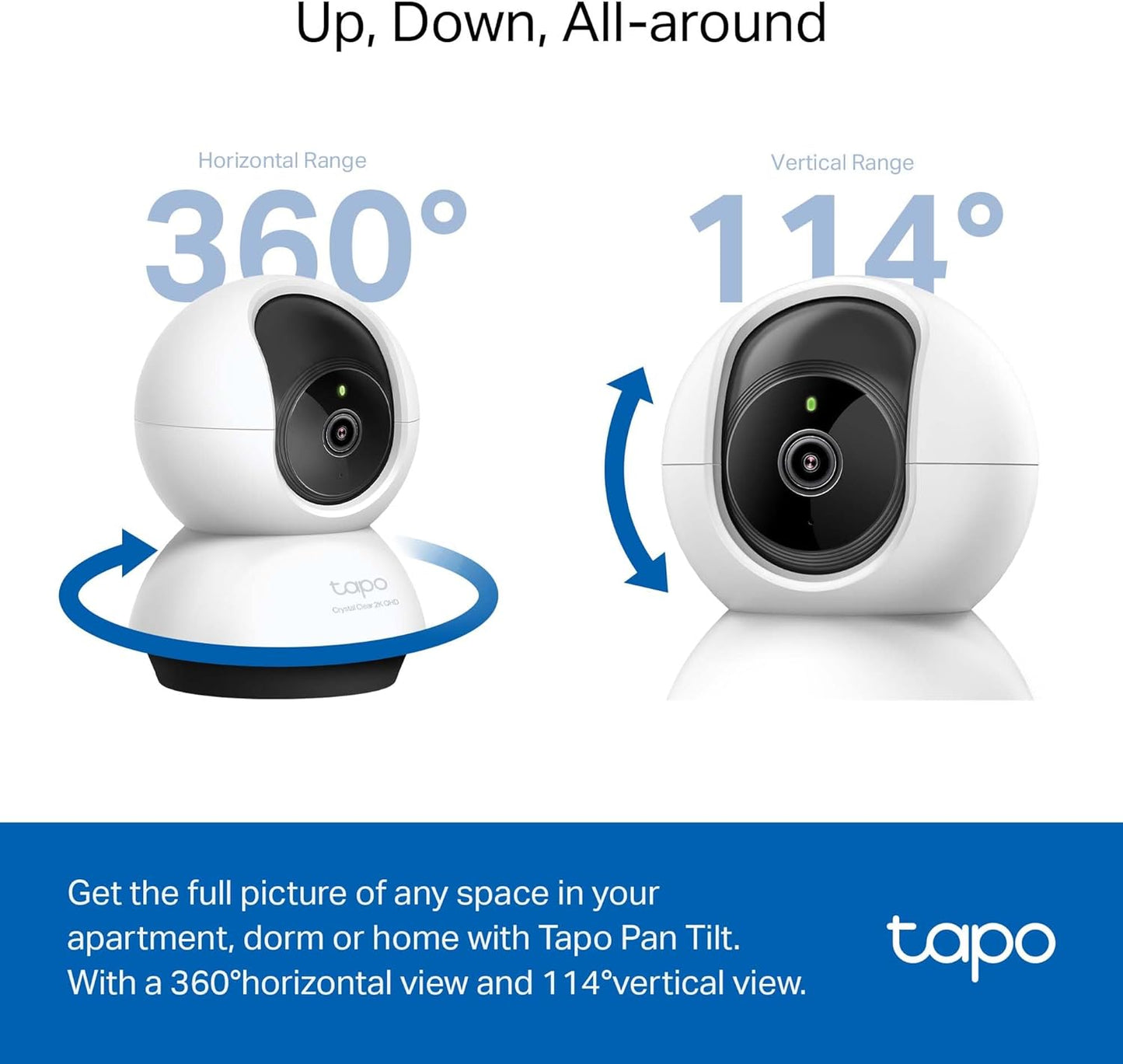 Tapo 2K 2-Way C220) TP-Link QHD Pan/Tilt Security Camera for Pet Camera, Baby Monitor, Motion Detection, Motion