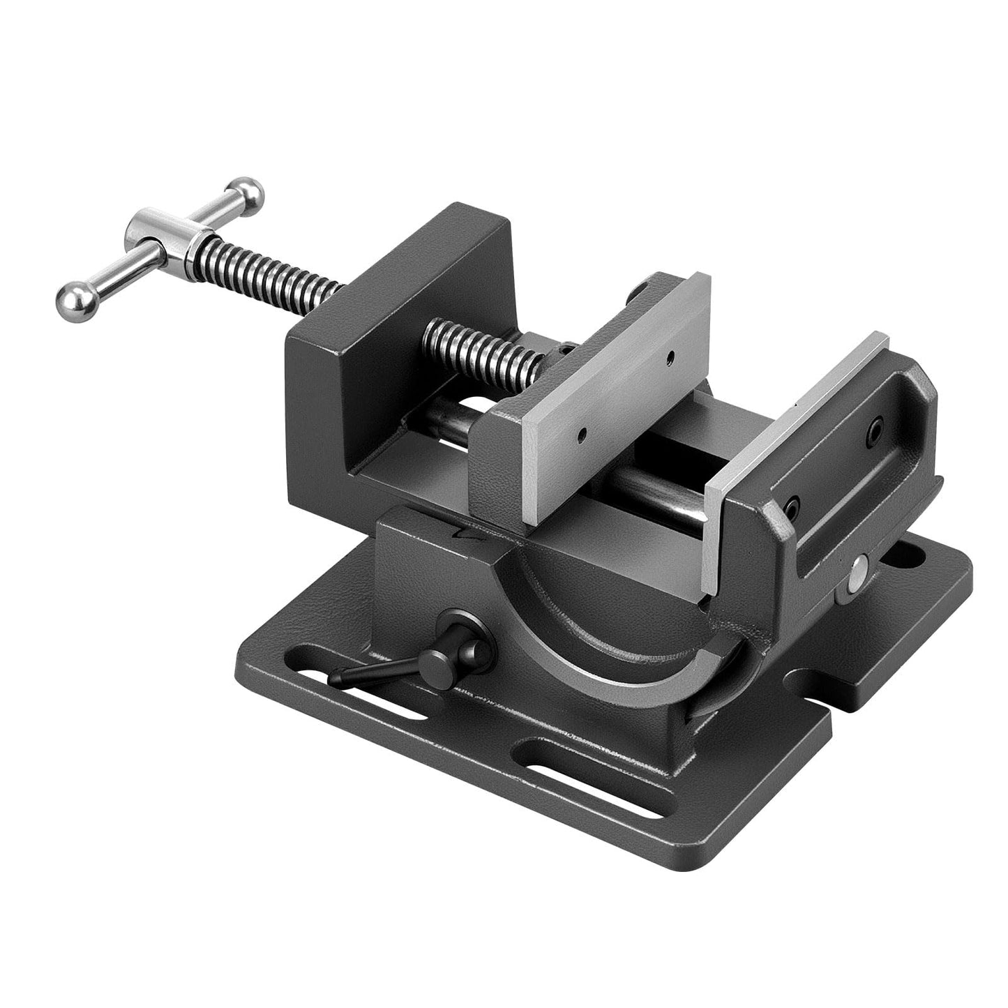 VEVOR Tilting Vise, 4.25 Inch Jaw Width, Portable Drill Press Bench Vise, 0–90° Adjustable Tilt, Durable Cast Iron Construction, Workbench Vice for Woodworking, for Benchtops and Drill Presses, Black
