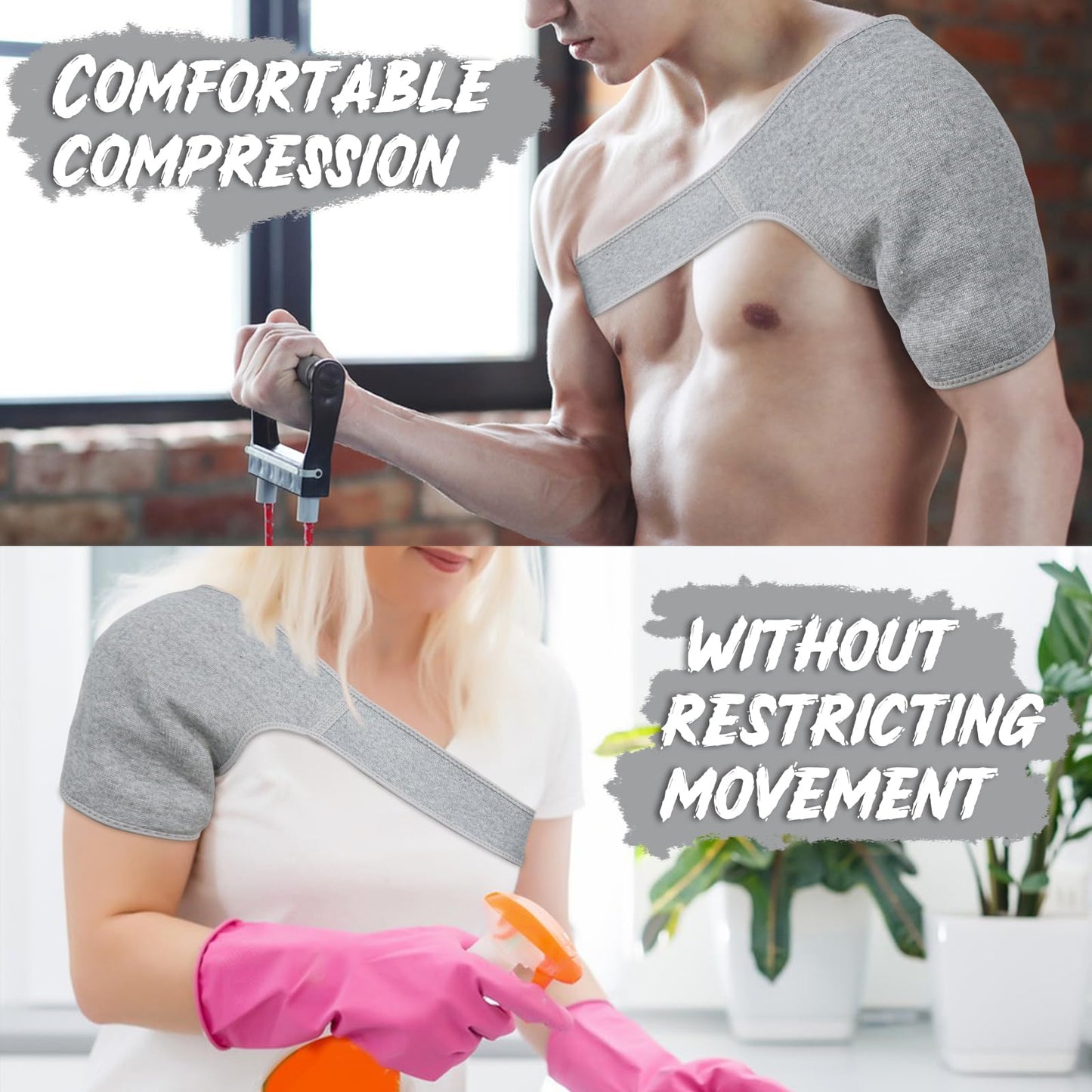 ZJIVQO Shoulder Brace Support Rotator Cuff Support Brace Shoulder Compression Sleeve for Men Women (Medium)
