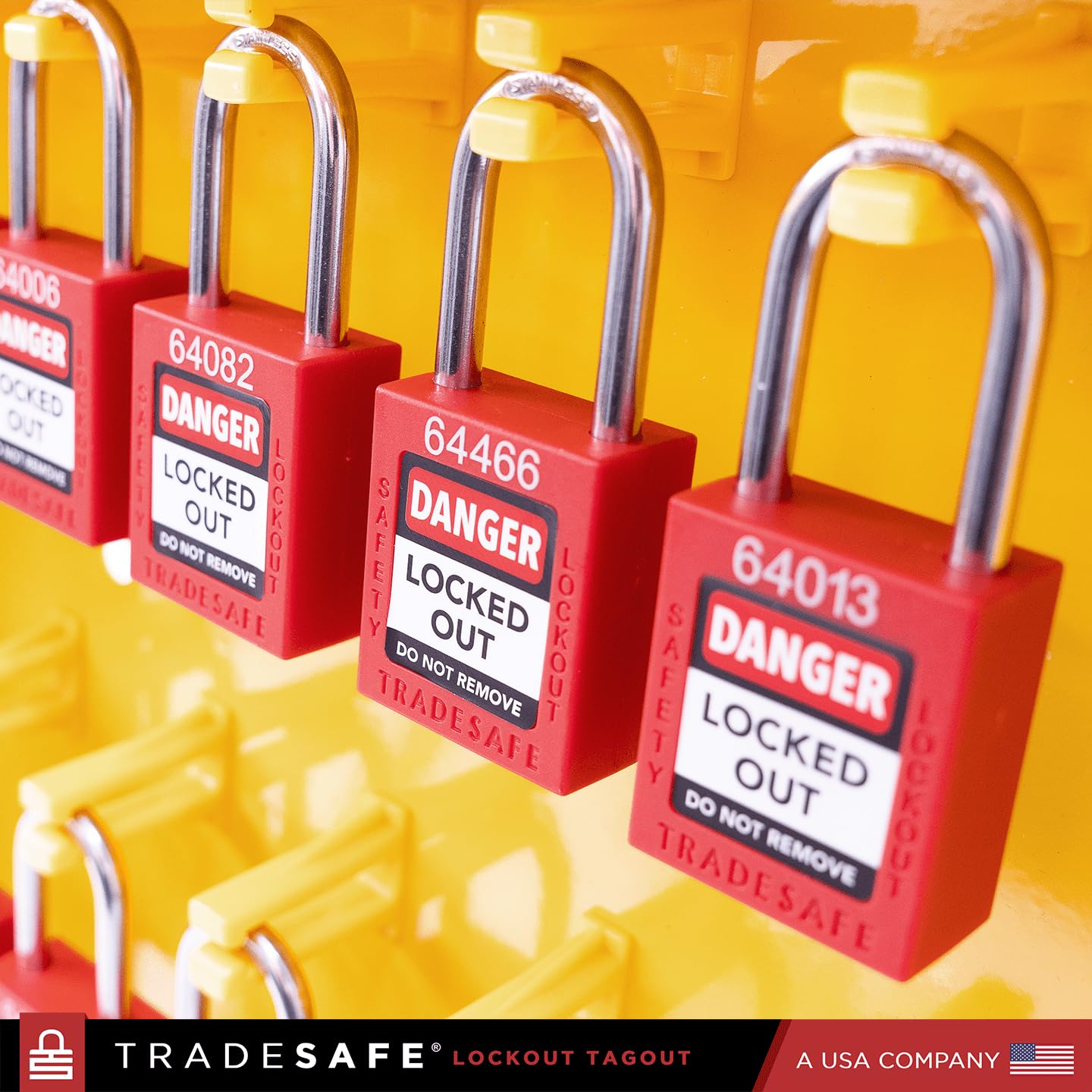 TRADESAFE Lockout Tagout Station with 20 Keyed Different Loto Locks, 6 Lockout Hasps, 60 Lock Out Tags, Lock Out Tag Out Kit Station, Lock Out Kit Cabinet 22-1/2 x 18 x 3 inches