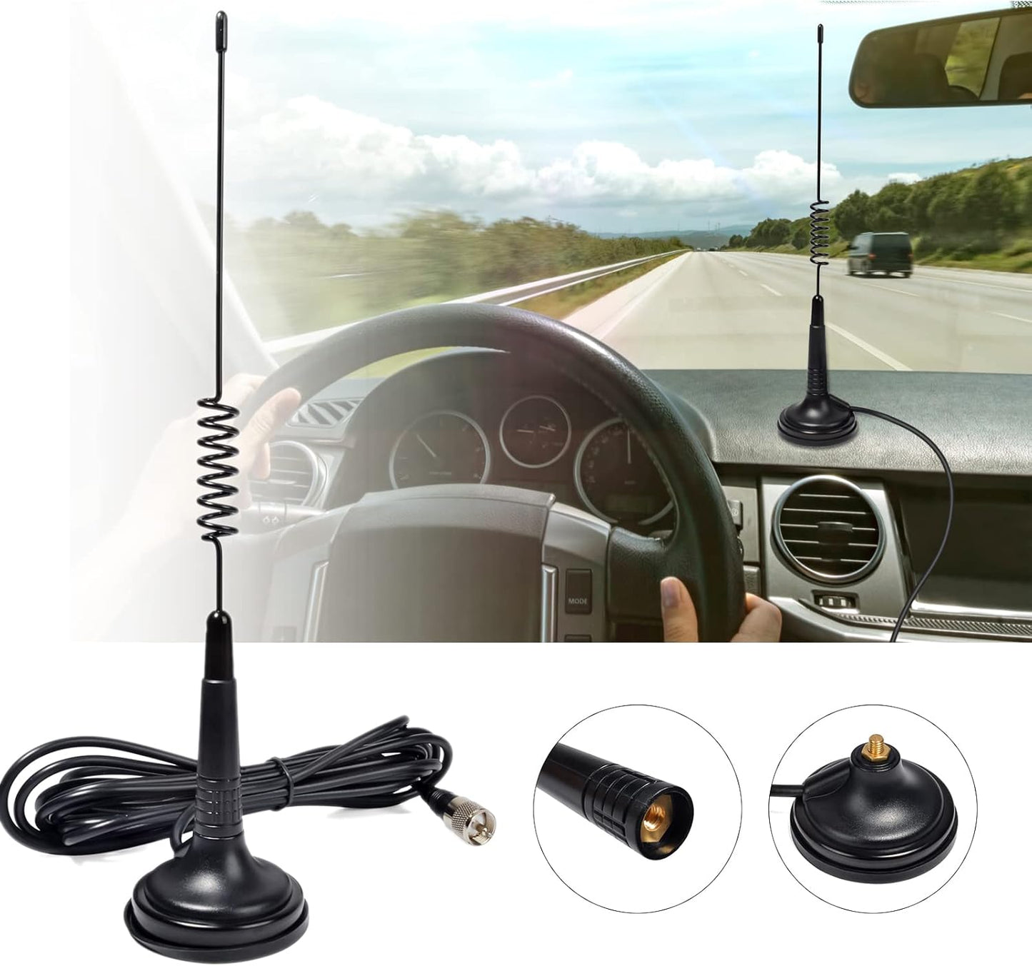 YNIBST 27MHz W/PL259 Magnetic Mount CB Antenna Connector,for Cobra Midland Uniden Radioddity President Truck Vehicle