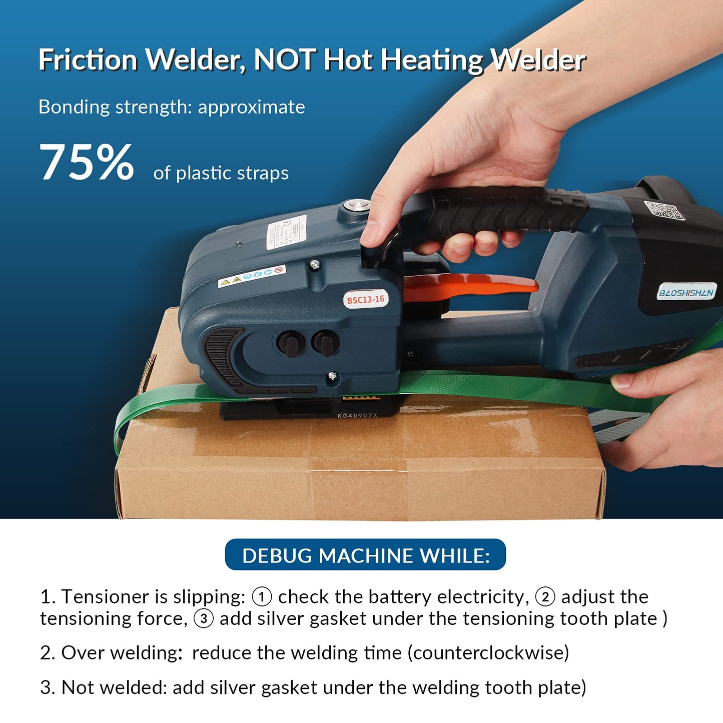 BAOSHISHAN Dual 4000mAh Automatic Electric Strapping Machine