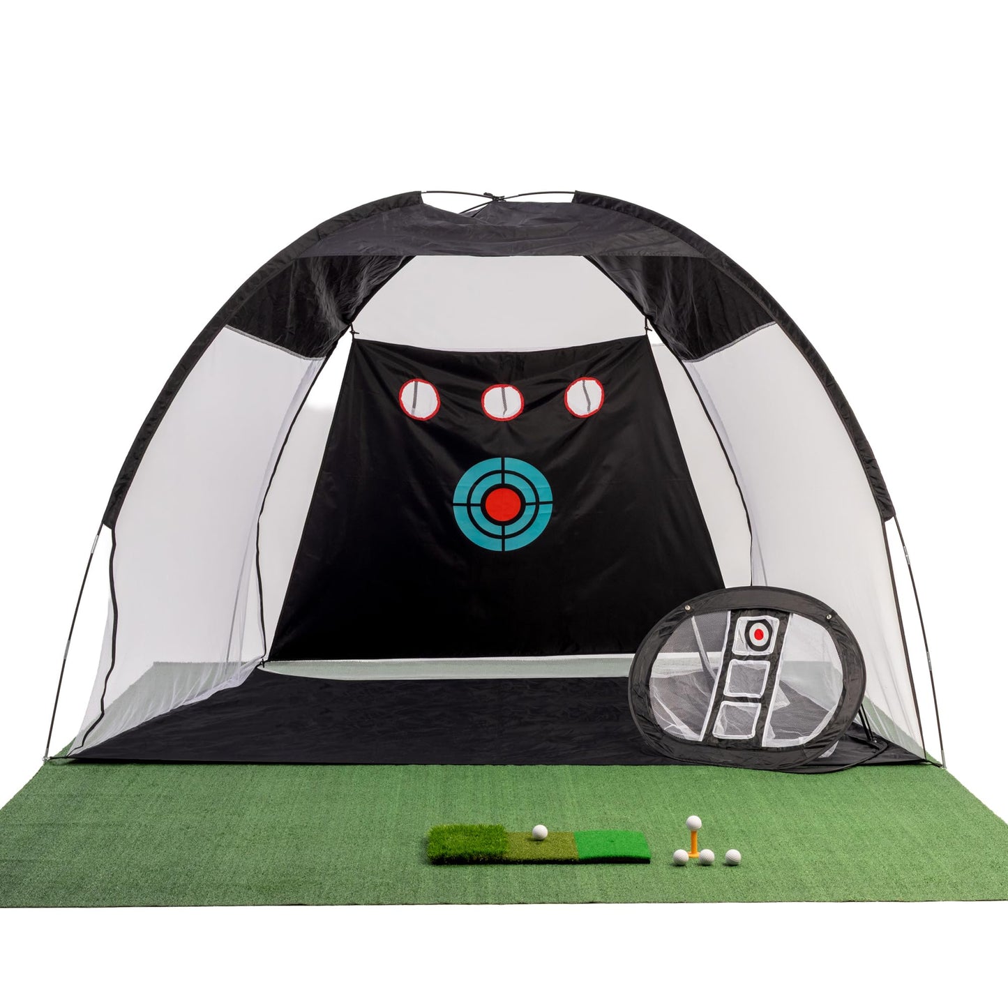 HaveLuxe Golf Hitting Net,Chipping Net,Tri-Turf Mat,Golf Hitting Aid,10x7FT Practice Net for Backyard Driving,Chipping Training,Target Mat Balls for Indoor Outdoor use,Gifts for Men Dad Him Golfer