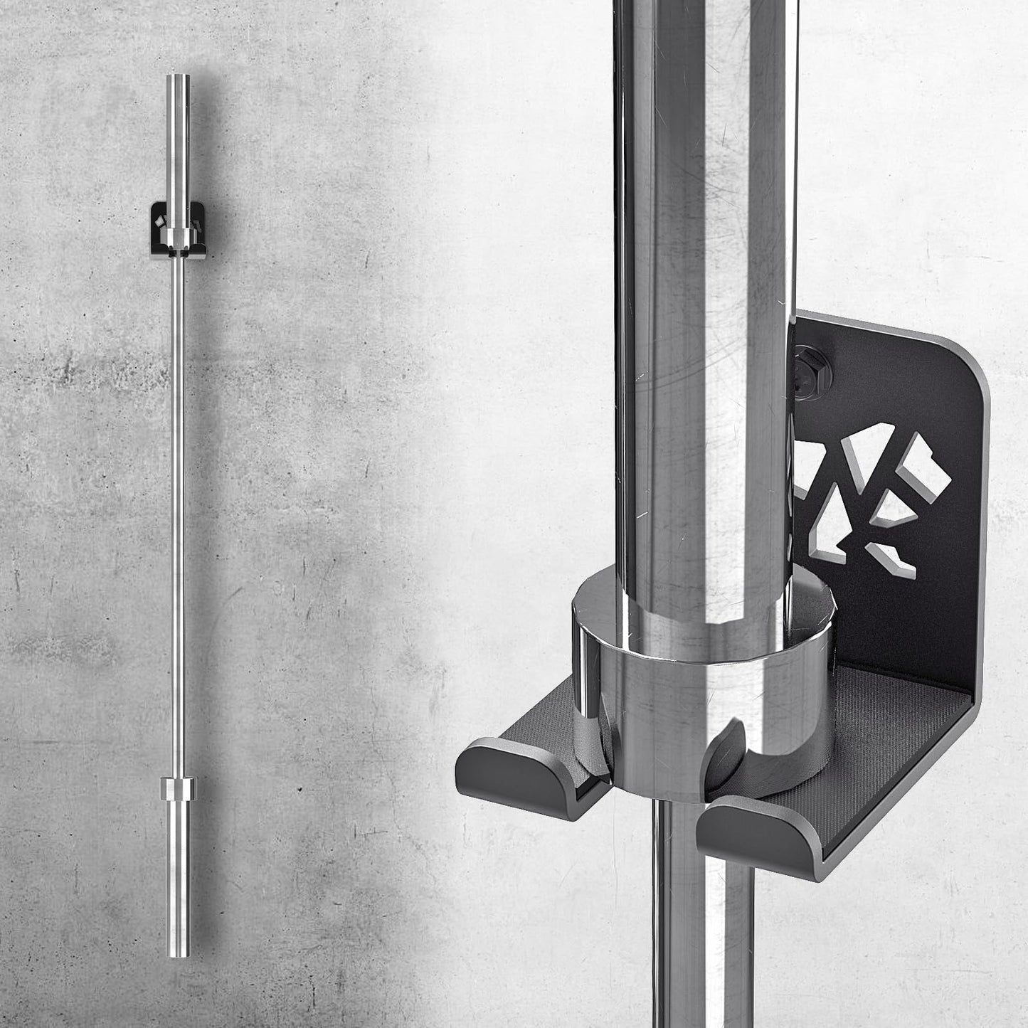 Kipika Versatile Wall Mounted Barbell Holder with 1-Hooks Storage Rack for Barbell Bars Holds Under 33mm Bar Size and Fitness Accessories Space-Efficient Gym Organization for Home & Commercial Use