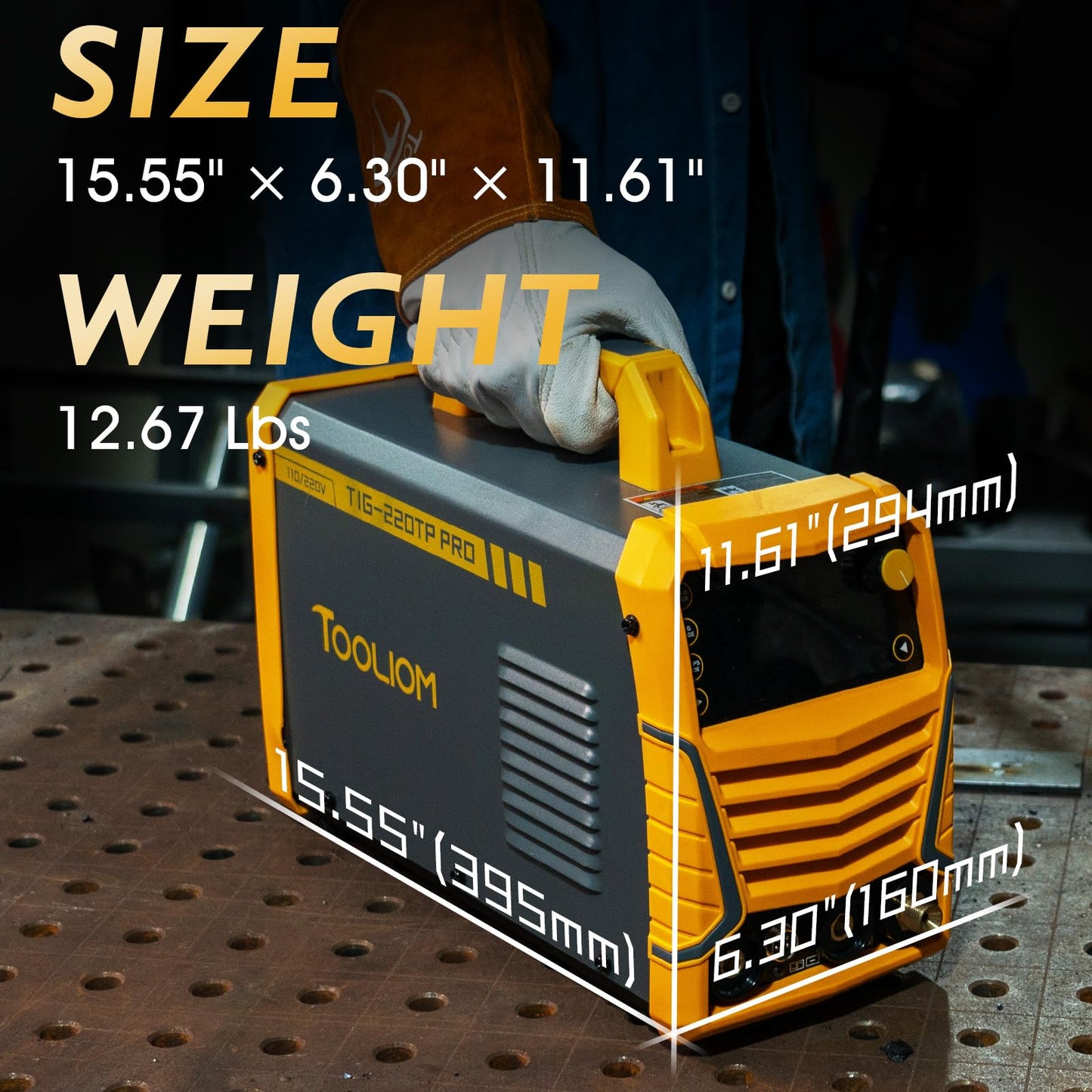 TOOLIOM 220A Cold TIG Welder with DC Pulse, 7 In 1 Cold Spot Lift TIG/Stick Welder with IGBT Inverter, 110&220V Welding Machine with Large Digital Display 2T/4T/4T Repeat Mode TIG Welding Equipment