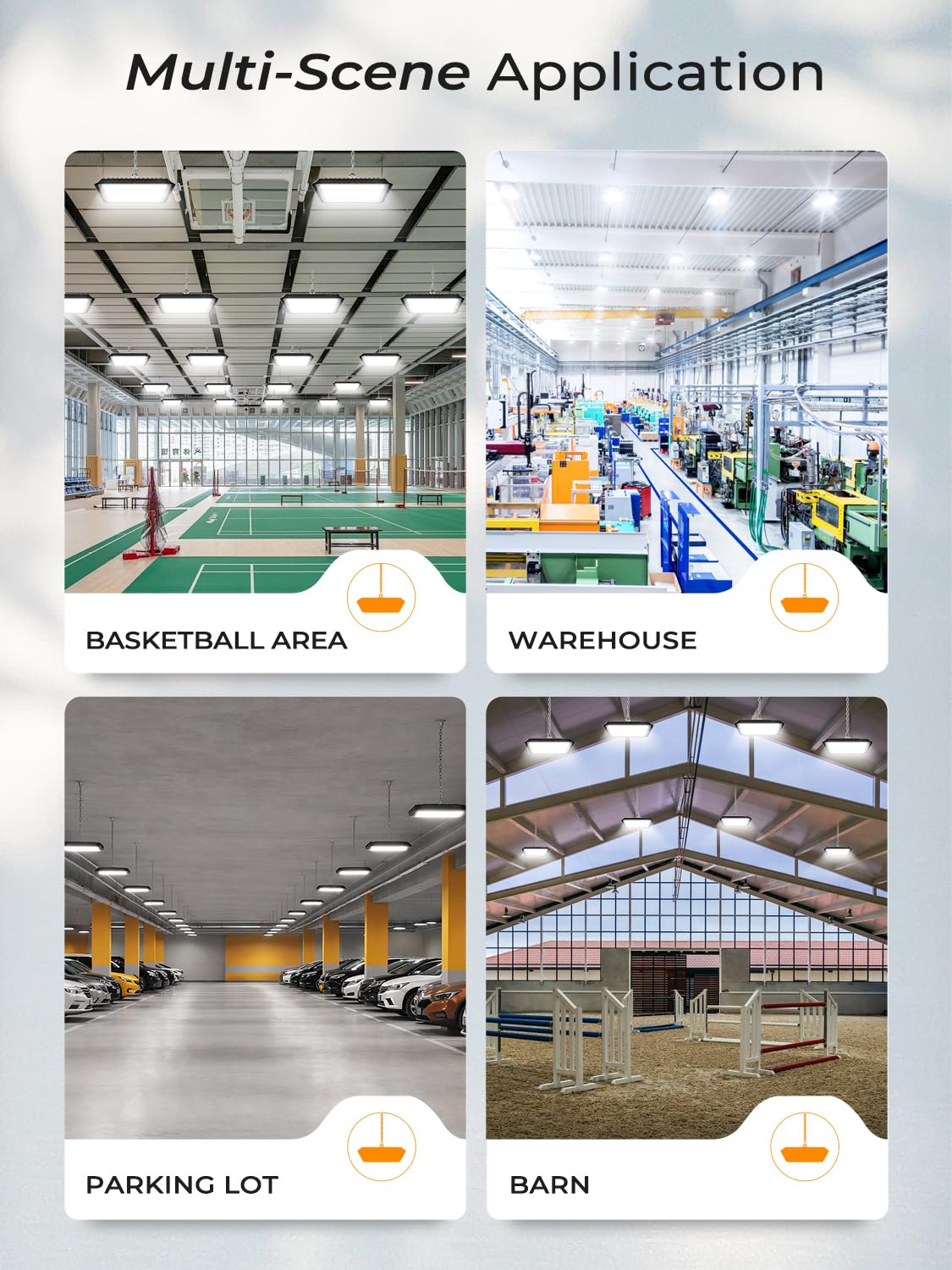 ONLYLUX UFO LED High Bay Lights 200W Upgraded Square, 30000LM 5000K Daylight High Bay LED Shop Lights for Warehouse Workshop Factory Gym, IP65 Waterproof Shop Lights, 120V-277V Garage Light (6 Pack)
