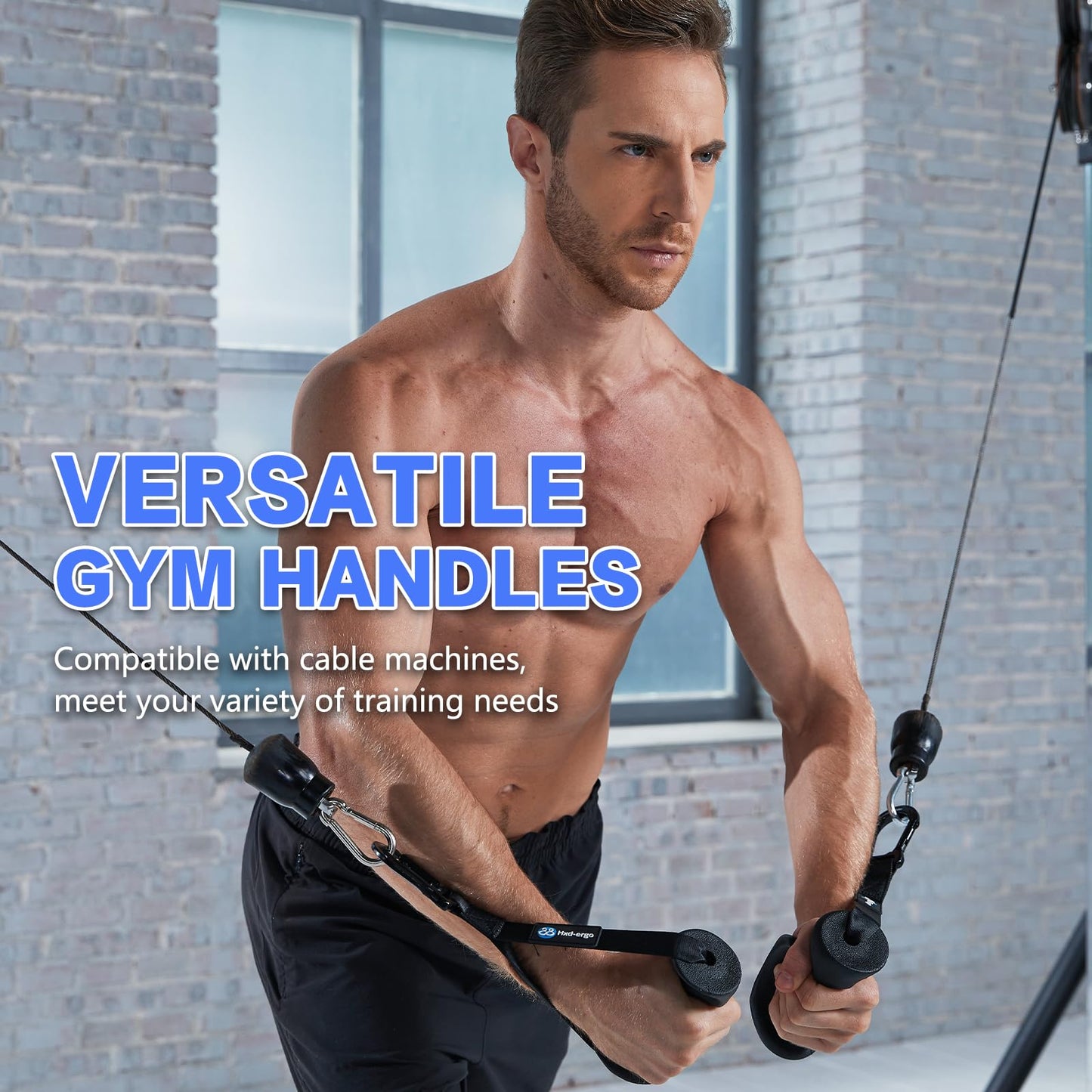 HXD-ERGO Ergonomic Exercise Handles for Cable Machine Attachments, Pilates, Strength Training Workout,Resistance Bands Heavy Duty Working Out Handles Accessories