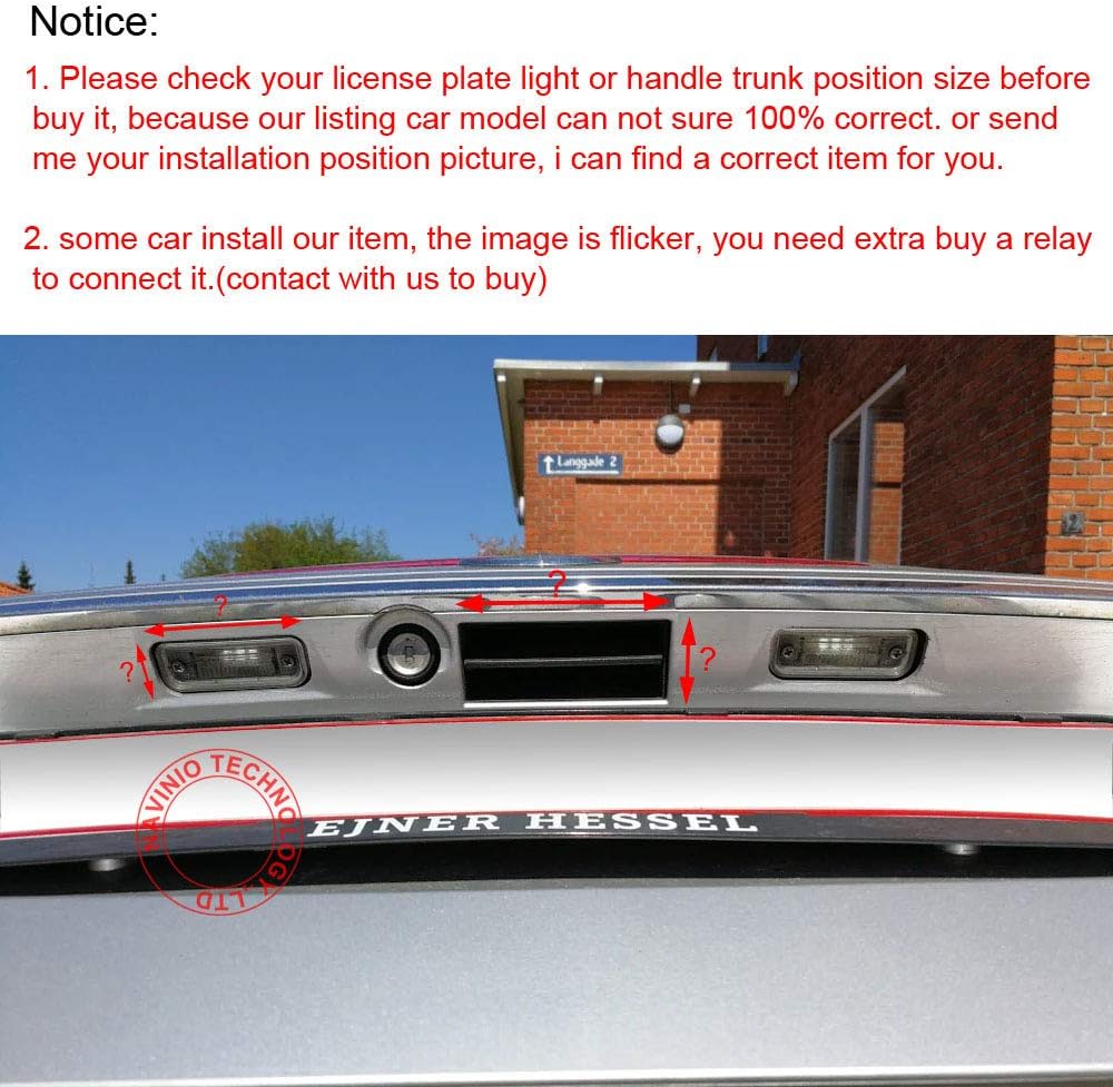 kalakus 0418=77mmx32mm) HD CCD Car License Light Plate Reverse Camera Waterproof Night Vision Rear View Parking Camera