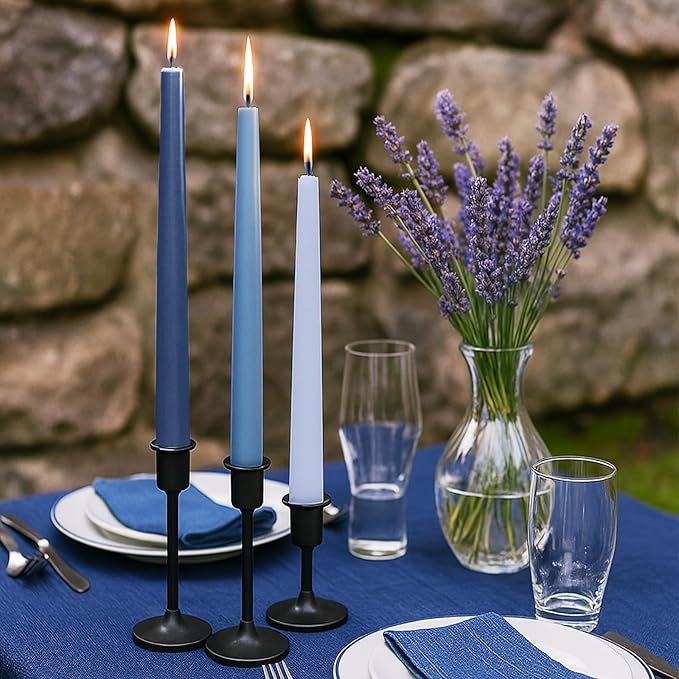 MTLEE Taper Candles 8/10/12 Multi Height Unscented Taper Candles 8 Burn Hours for Dinner Decorative Home Decoration Wedding Party Candlesticks (Gradient Blue,36)