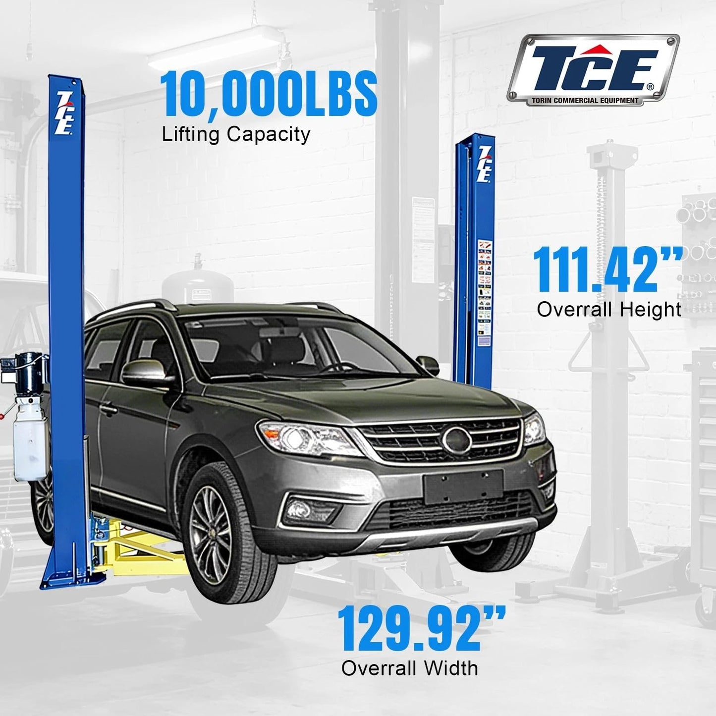 TCE 220V 2Post 10000LB Capacity Car Lift Auto Truck Hoist Equipment with adapts