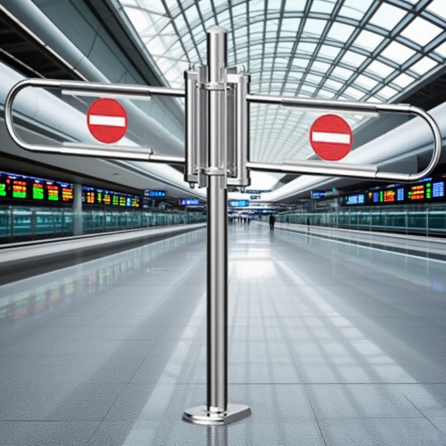 WXPWAMZ Metal Swing Safety Gate for Supermarket - Spring-Loaded One-Way Import/Export Entrance Automatic Closing Pedestrian Access Door Cashier Counter (Silver 55-80CM)