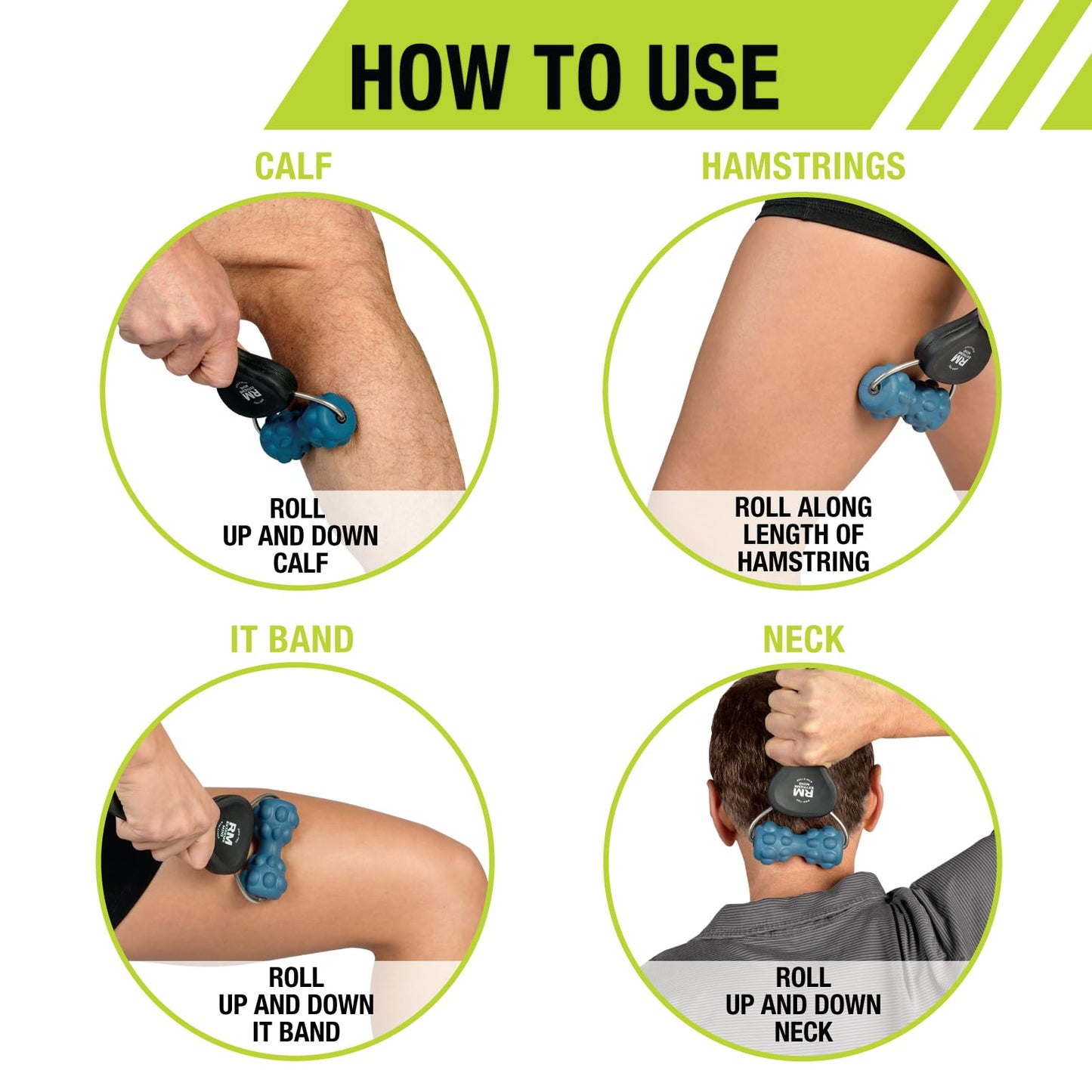 Pro-Tec Athletics RM Extreme Mini Roller, Portable Roller, Deep Tissue Massage, Muscle Relief, Hamstring, Quadriceps, Calf, Multi-Directional, Enhance Performance, Easy to Use