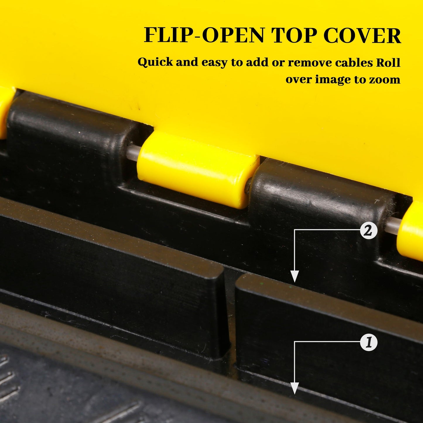 YELACK Rubber Cable Ramp Cable Protector Ramps Wire Hose Protective 2 Channel Traffic Rubber Plastic Cord Cover Speed Bump for Asphalt Concrete Gravel Driveway Outdoor, 3 Pack
