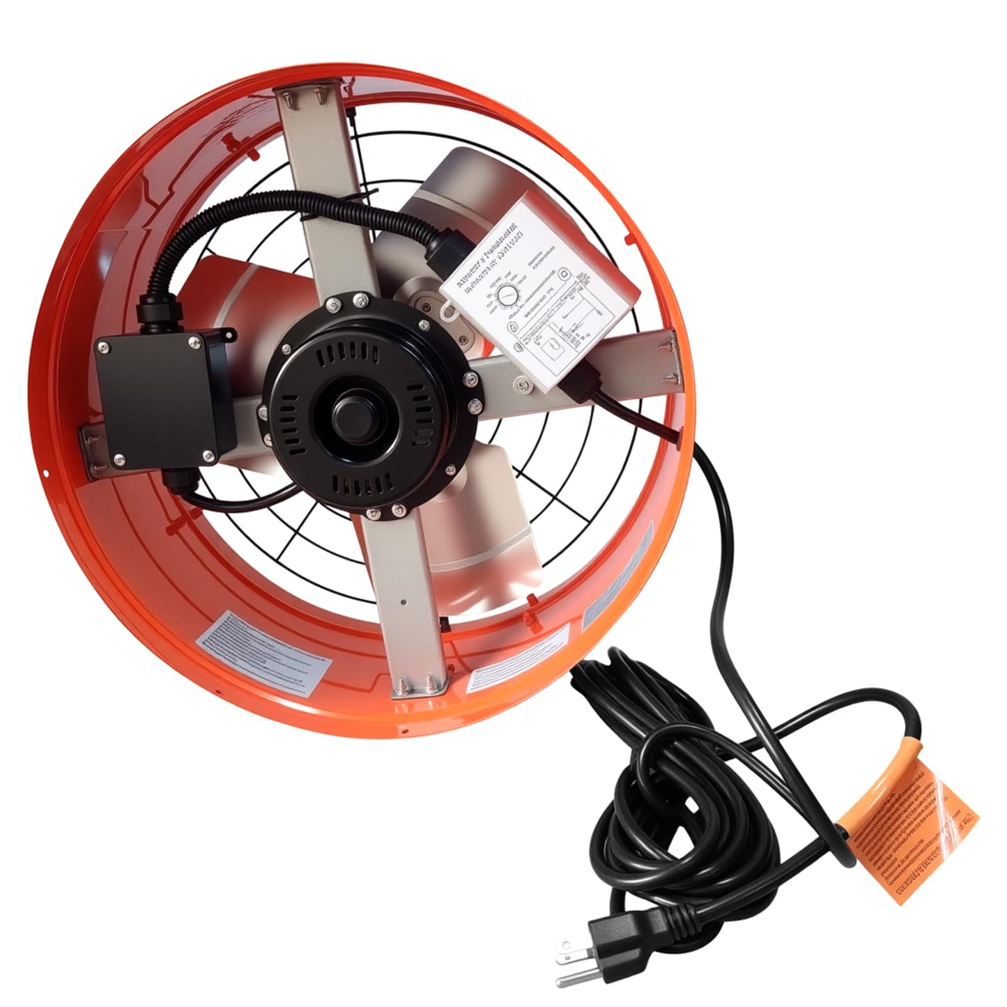 Faazy Professional Grade Attic Fan for Gable Vents | Power Attic Ventilator, 120V 60-Hz Motor and 15-Inch Blade | Quiet Home Attic Fan 1650 CFM, Adjustable Thermostat(Orange)